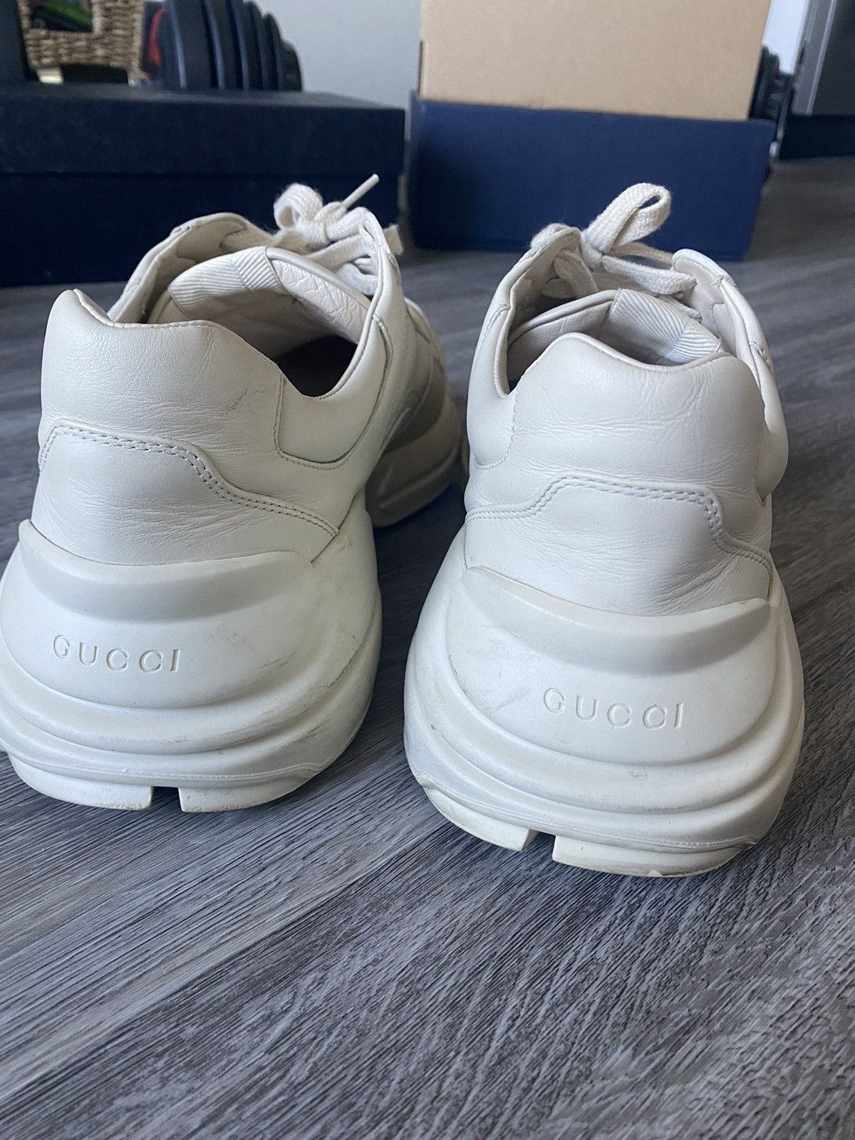 Gucci Gucci Rhyton Gucci Logo Leather Sneaker Size US 12 / EU 45 - 6 Thumbnail
