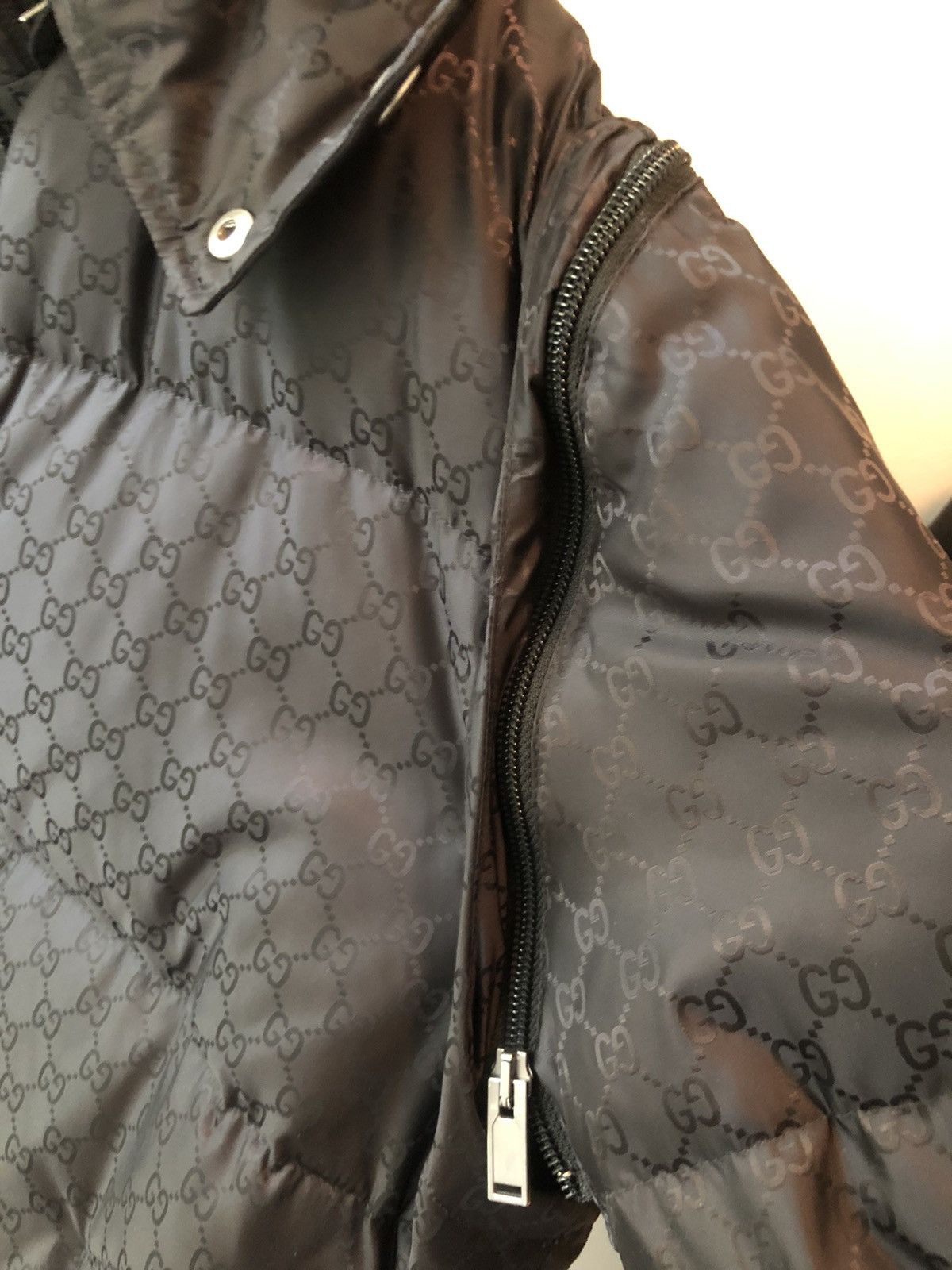 Gucci jacquard puffer fashion jacket