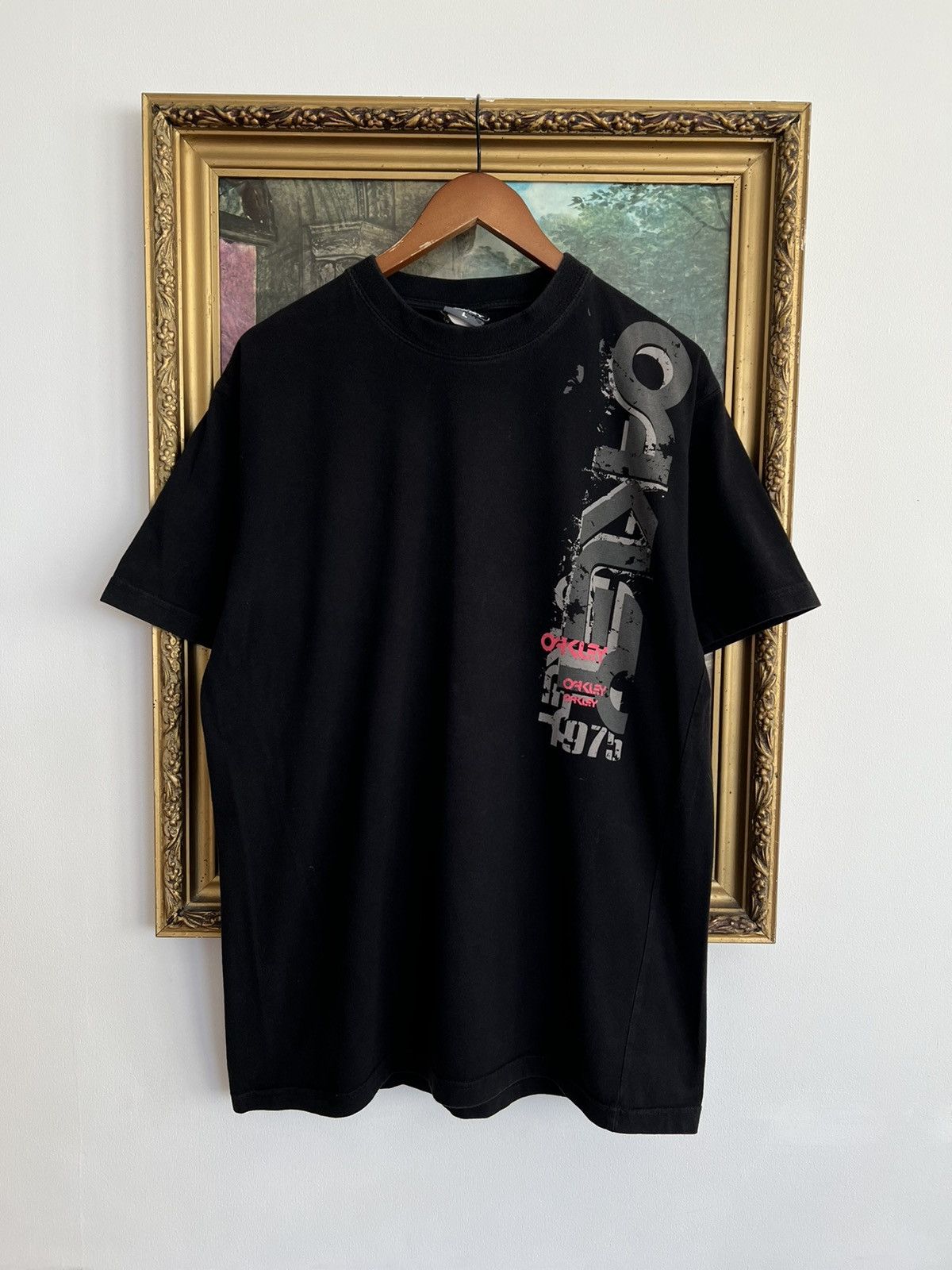 Oakley Vintage 90s Oakley Black Tee (Surf Style) Size US L / EU 52-54 / 3 - 1 Thumbnail