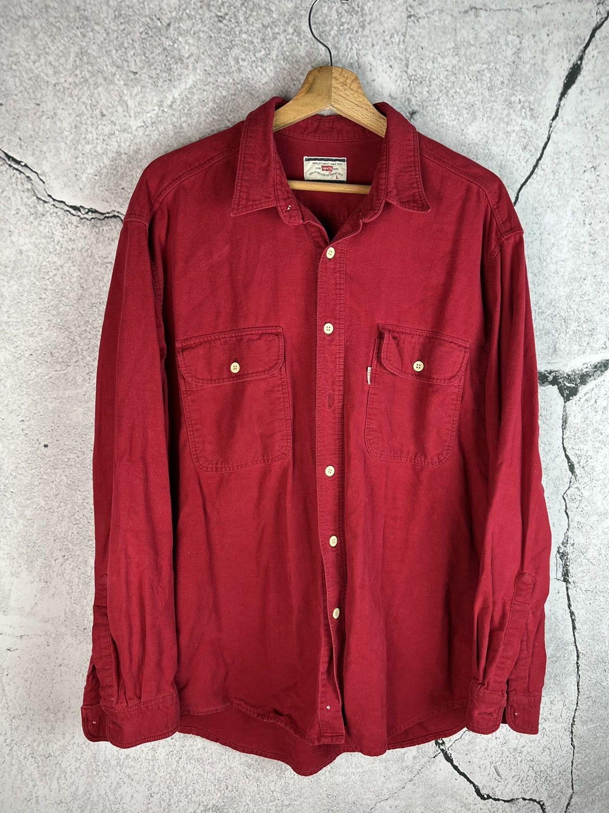 Levi's Levi’s vintage 80s button up red shirt Size US L / EU 52-54 / 3 - 1 Thumbnail