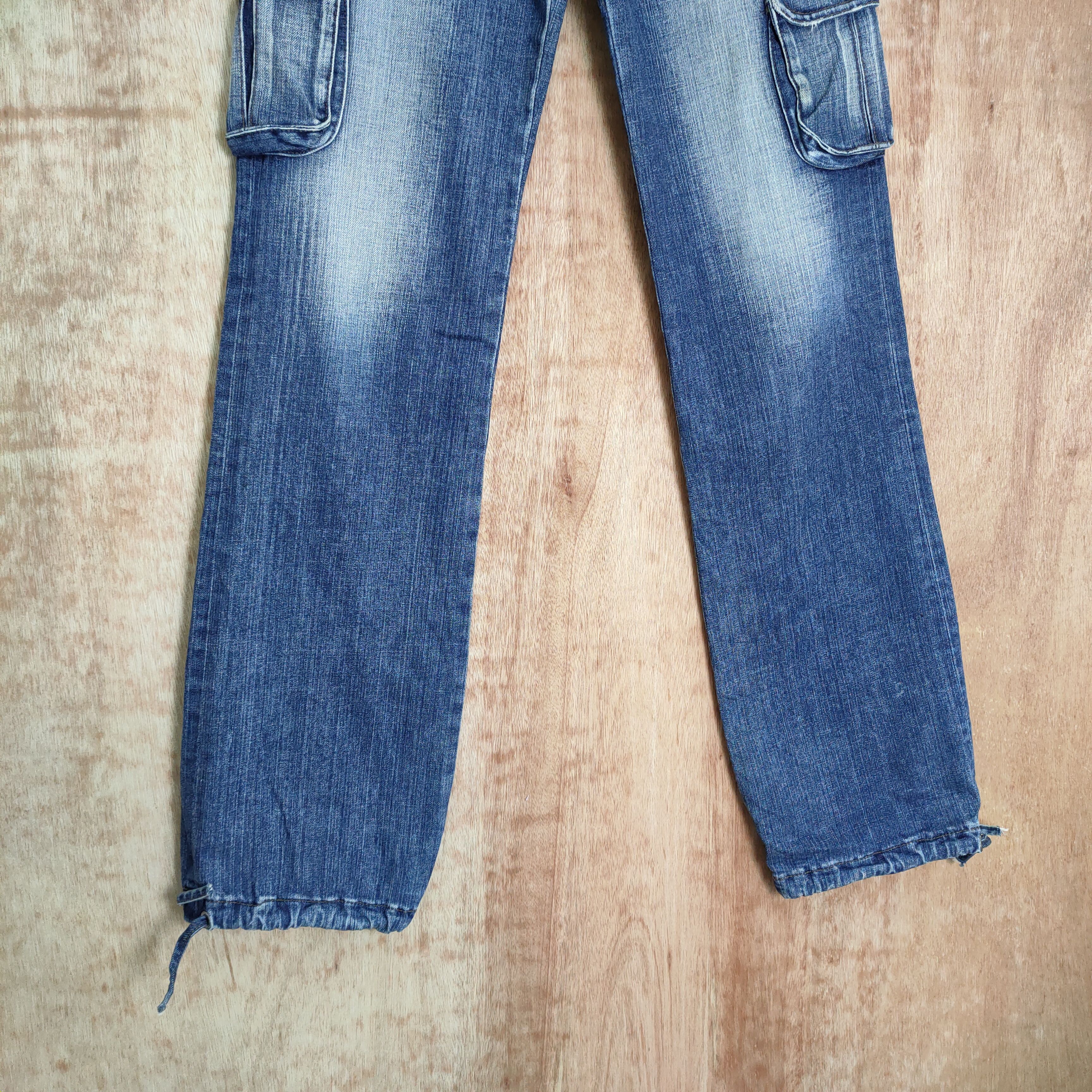 Japanese Brand JAPANESE DENIM JEAN FADED CARGO PANTS Size US 31 - 3 Thumbnail