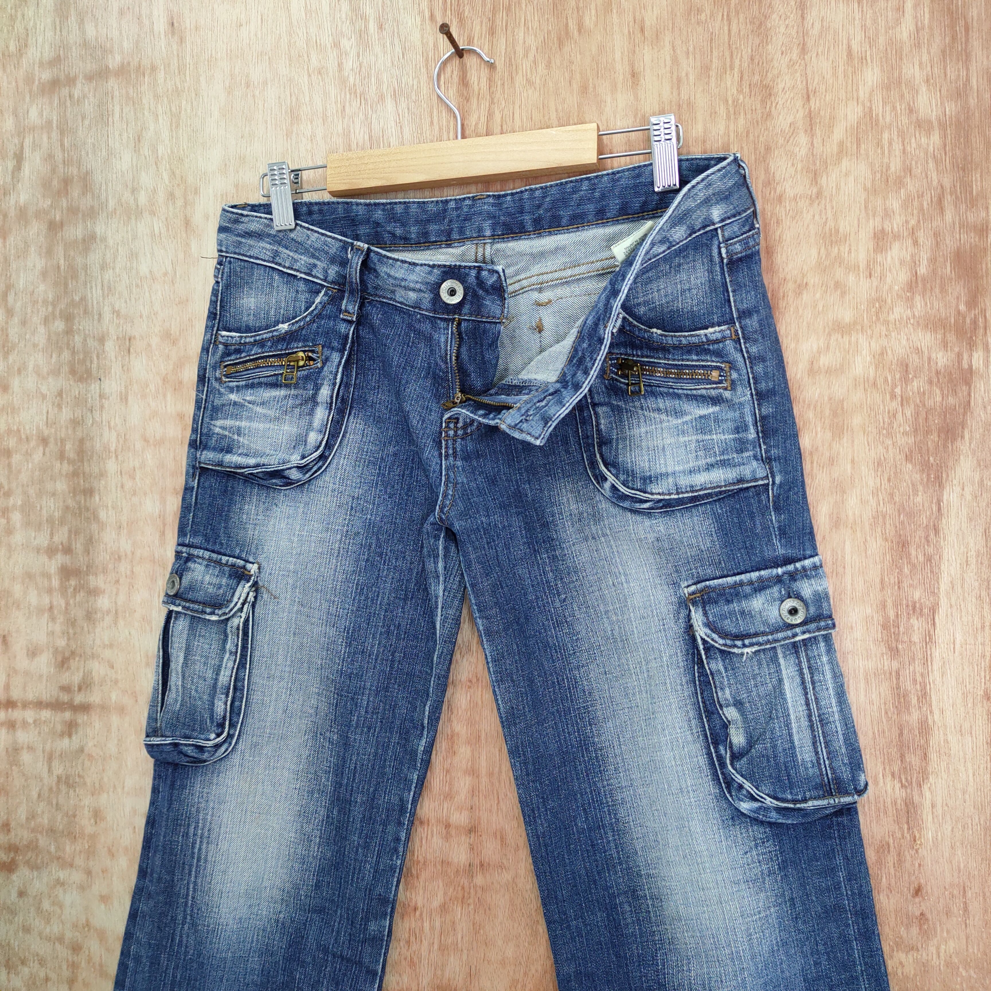 Japanese Brand JAPANESE DENIM JEAN FADED CARGO PANTS Size US 31 - 2 Thumbnail