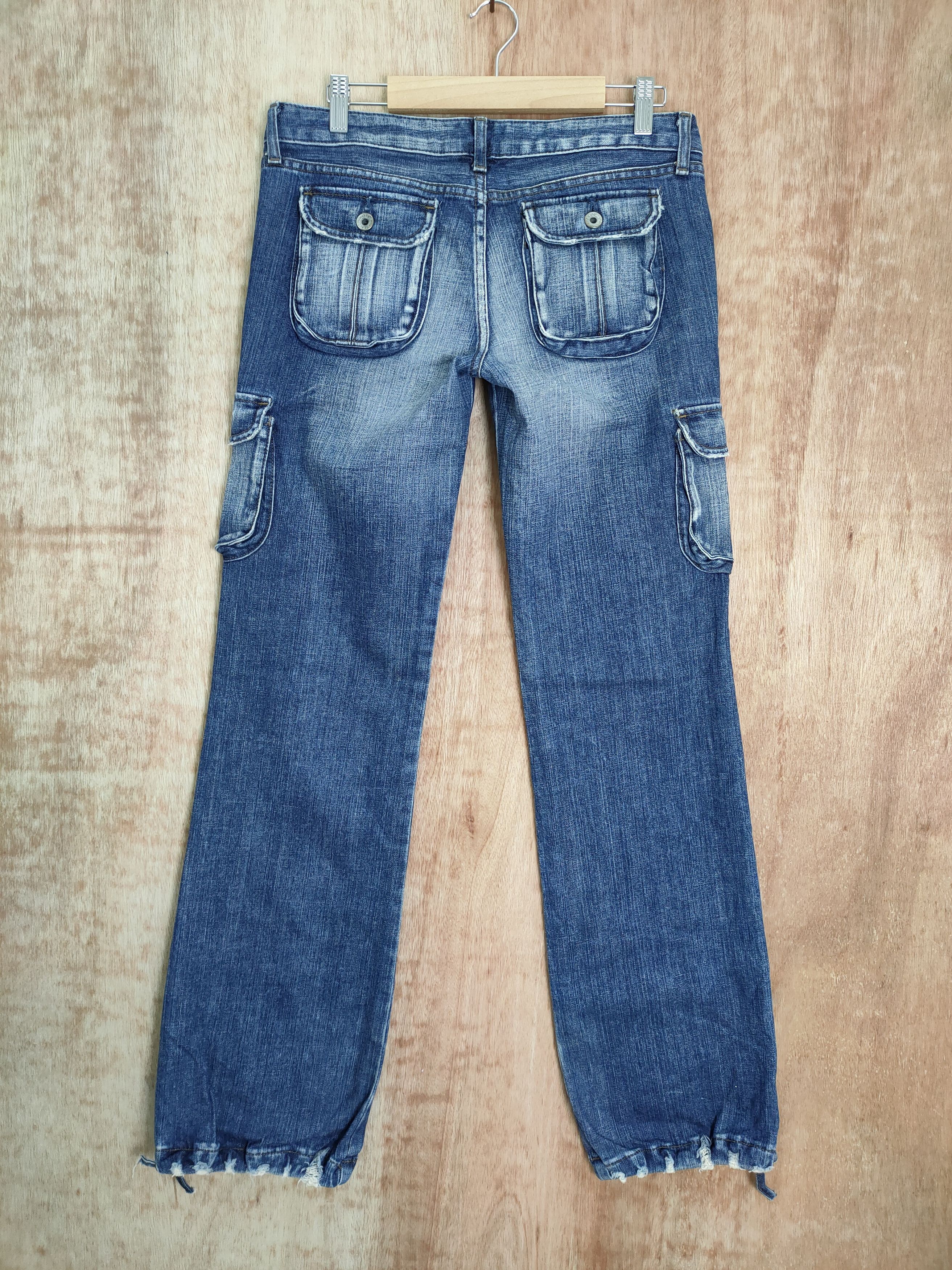 Japanese Brand JAPANESE DENIM JEAN FADED CARGO PANTS Size US 31 - 4 Thumbnail