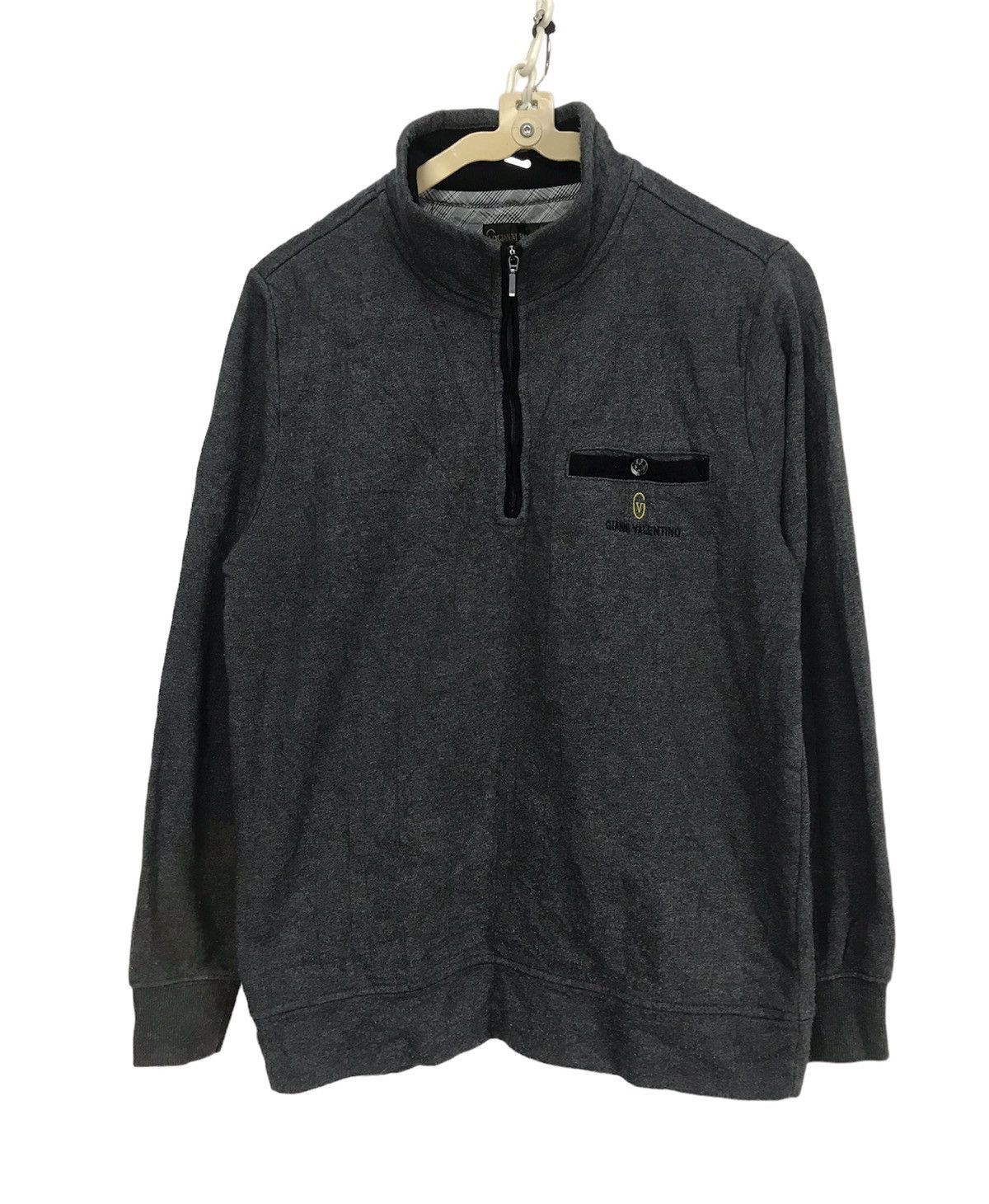 Gianni Valentino half zipper distressed sweatshirt