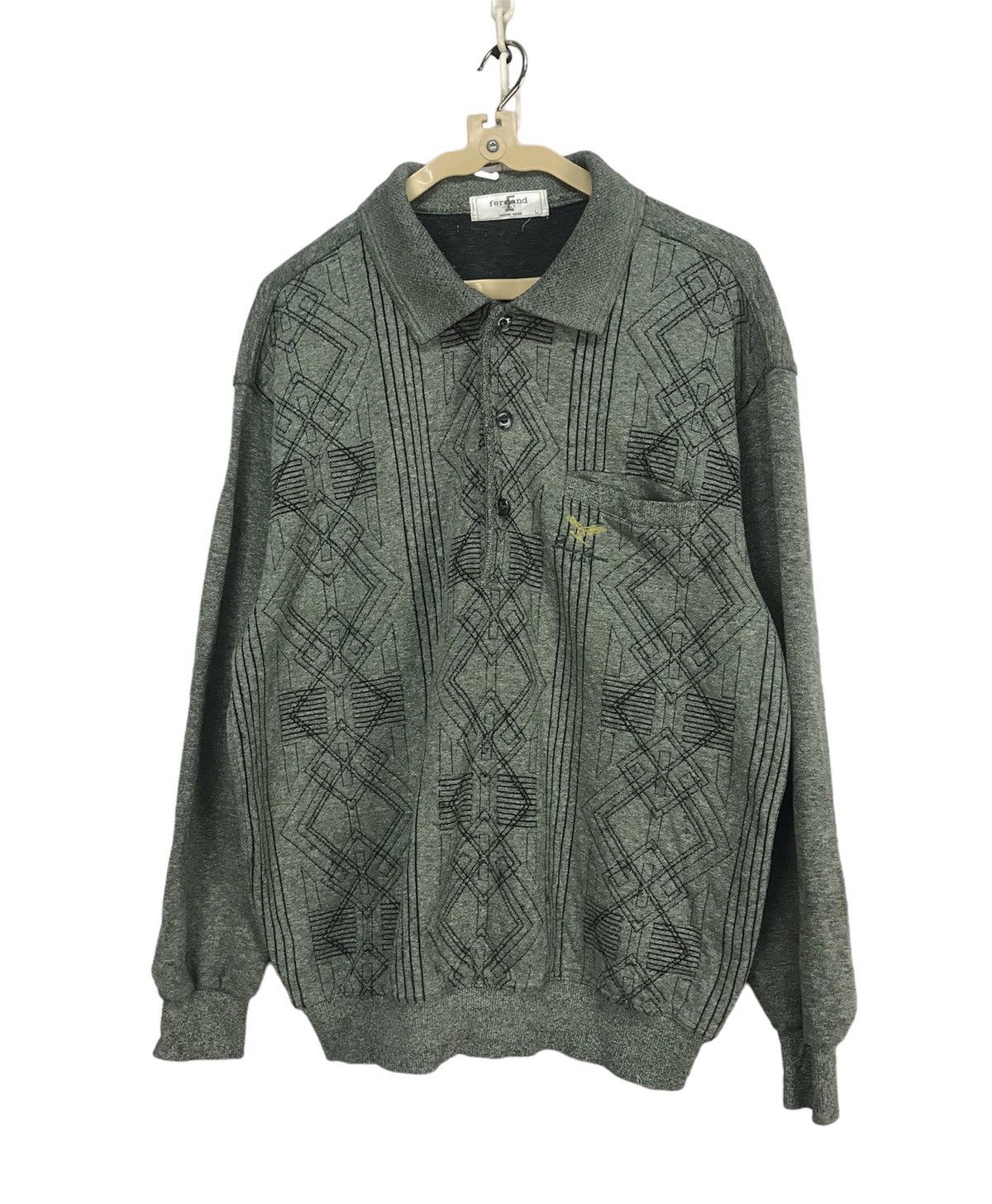 Japanese Brand × Vintage Vintage fernand Italy half button up polos sweatshirt Size US L / EU 52-54 / 3 - 1 Thumbnail