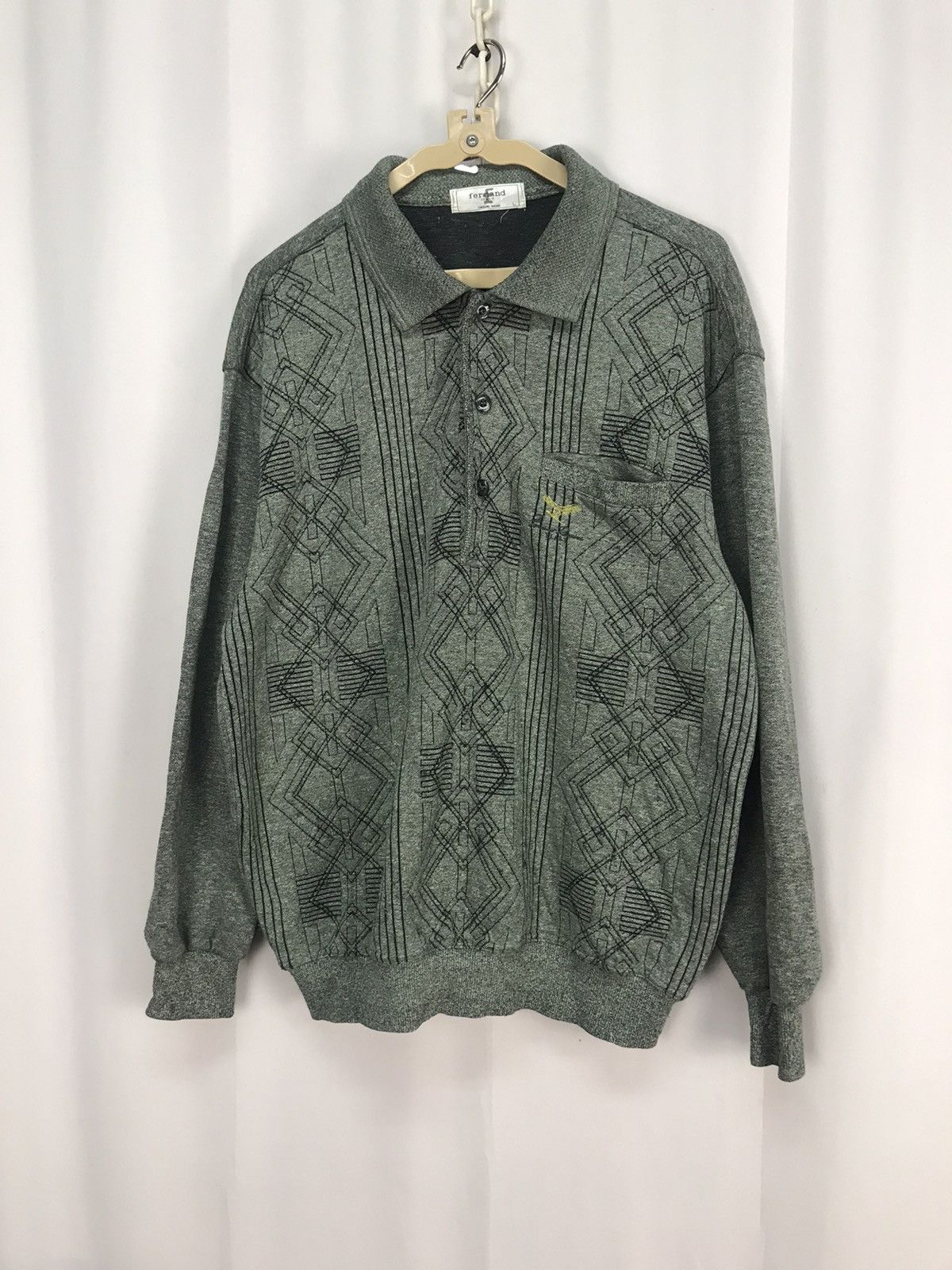 Japanese Brand × Vintage Vintage fernand Italy half button up polos sweatshirt Size US L / EU 52-54 / 3 - 8 Thumbnail