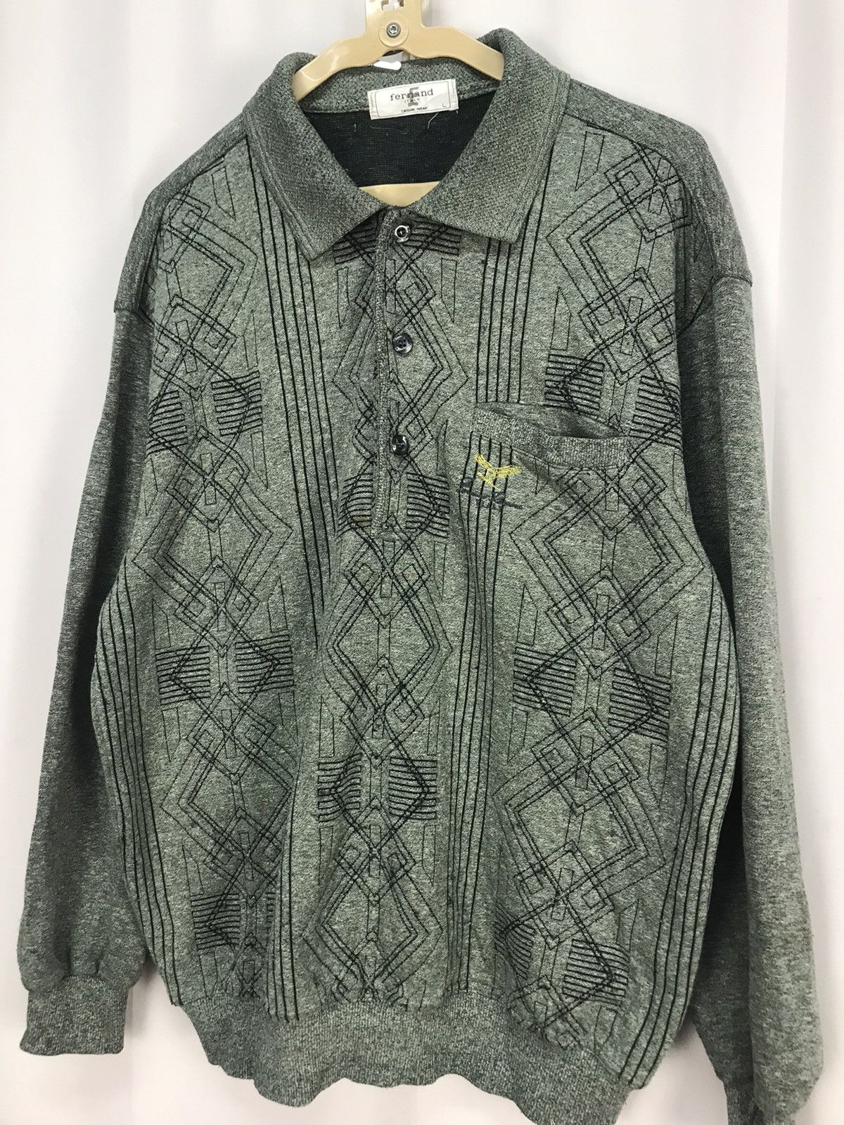 Japanese Brand × Vintage Vintage fernand Italy half button up polos sweatshirt Size US L / EU 52-54 / 3 - 5 Thumbnail