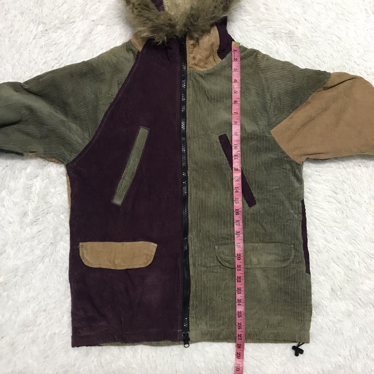 Fright JK Patch Color Block Phatee Jacket Fur Like Hoodie