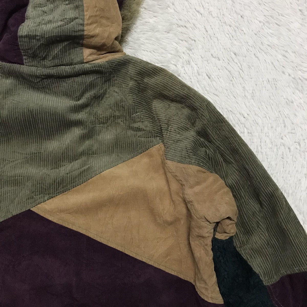 Fright JK Patch Color Block Phatee Jacket Fur Like Hoodie