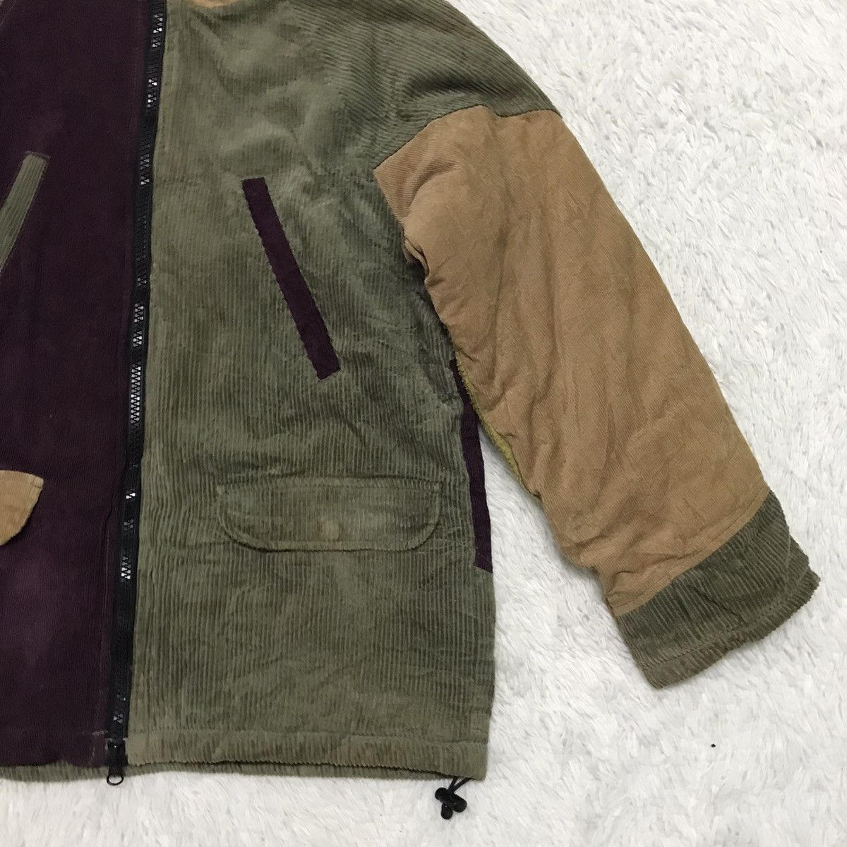 Fright JK Patch Color Block Phatee Jacket Fur Like Hoodie