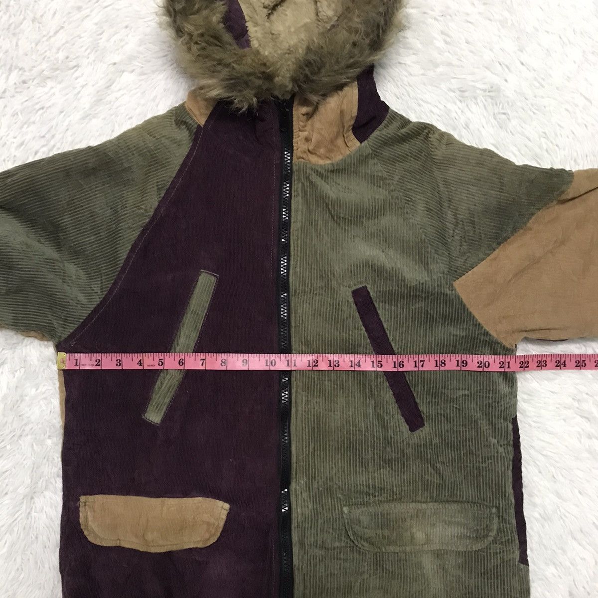 Fright JK Patch Color Block Phatee Jacket Fur Like Hoodie