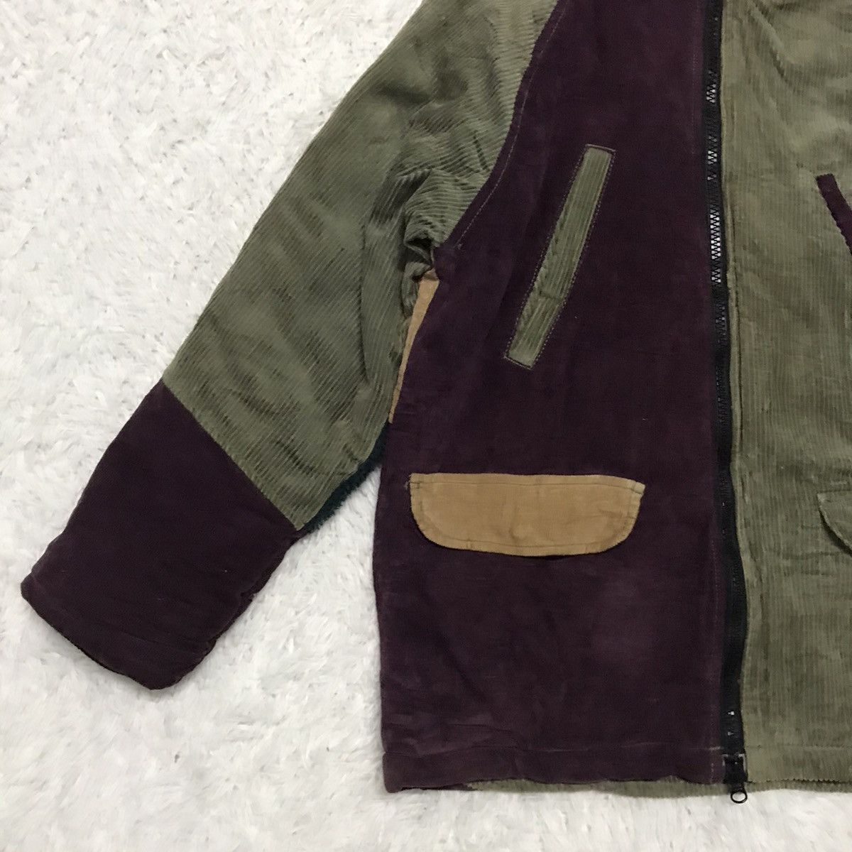 Fright JK Patch Color Block Phatee Jacket Fur Like Hoodie