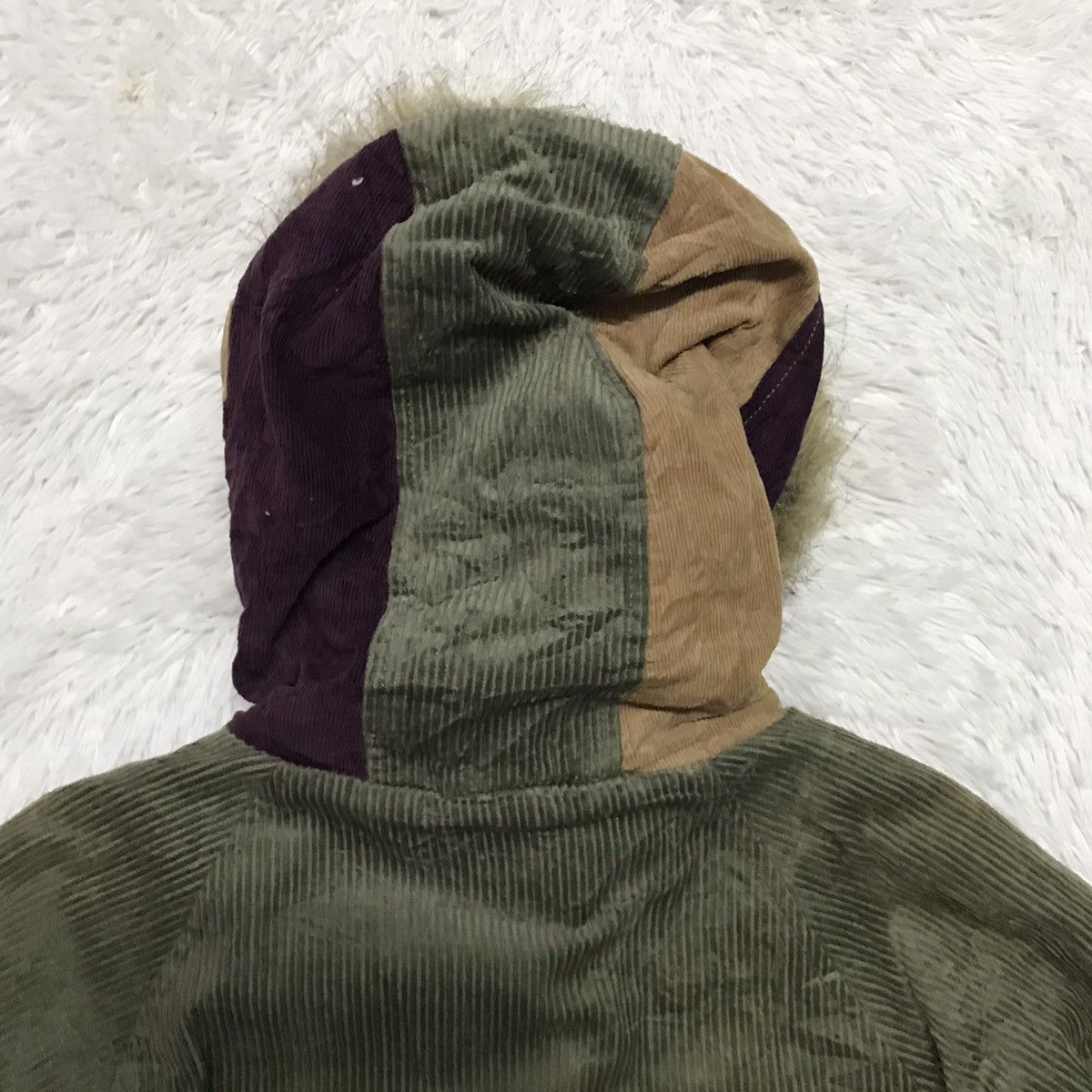 Fright JK Patch Color Block Phatee Jacket Fur Like Hoodie