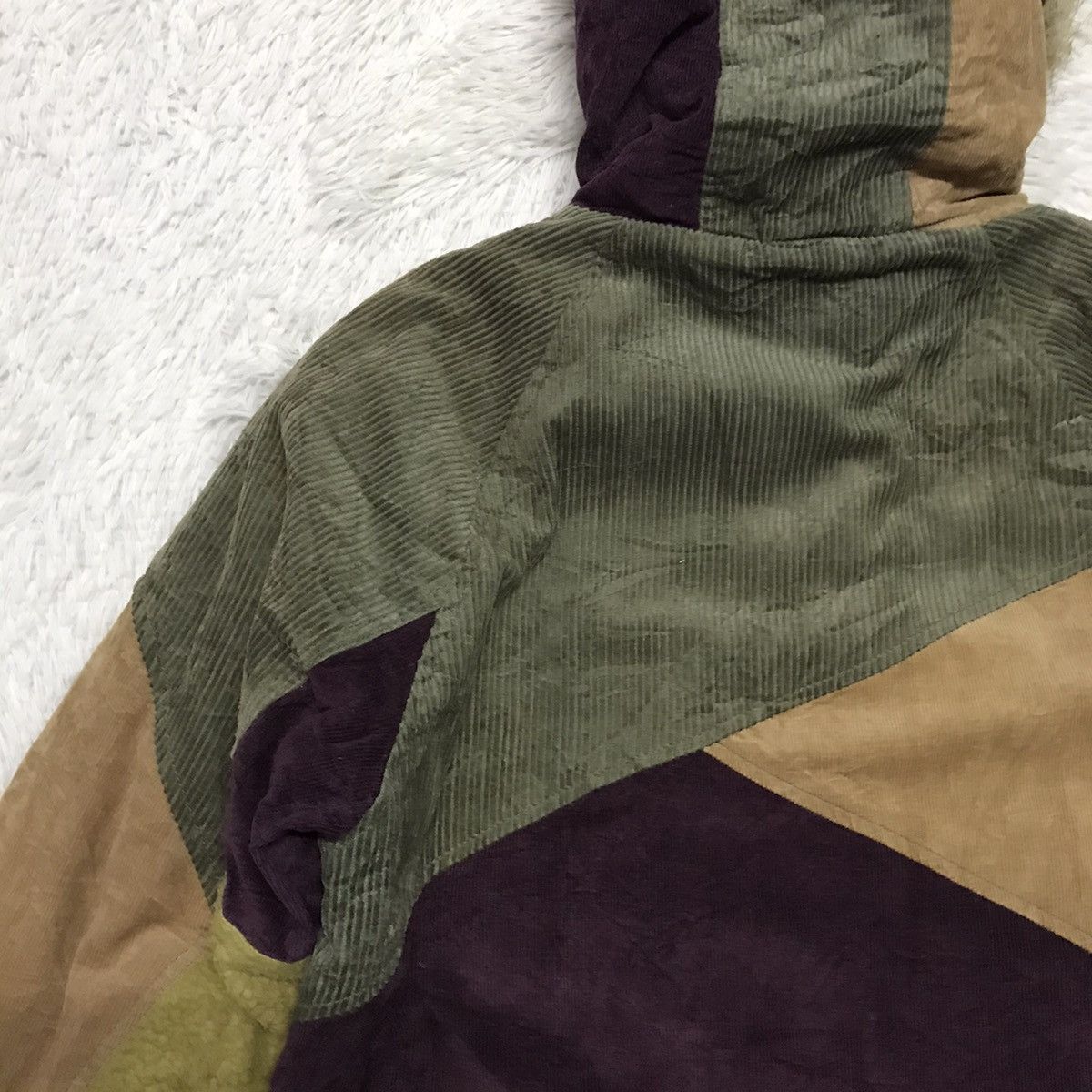 Fright JK Patch Color Block Phatee Jacket Fur Like Hoodie
