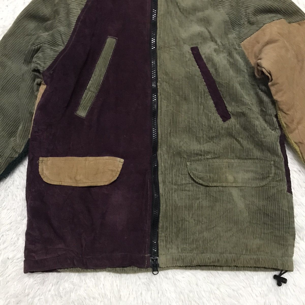 Fright JK Patch Color Block Phatee Jacket Fur Like Hoodie