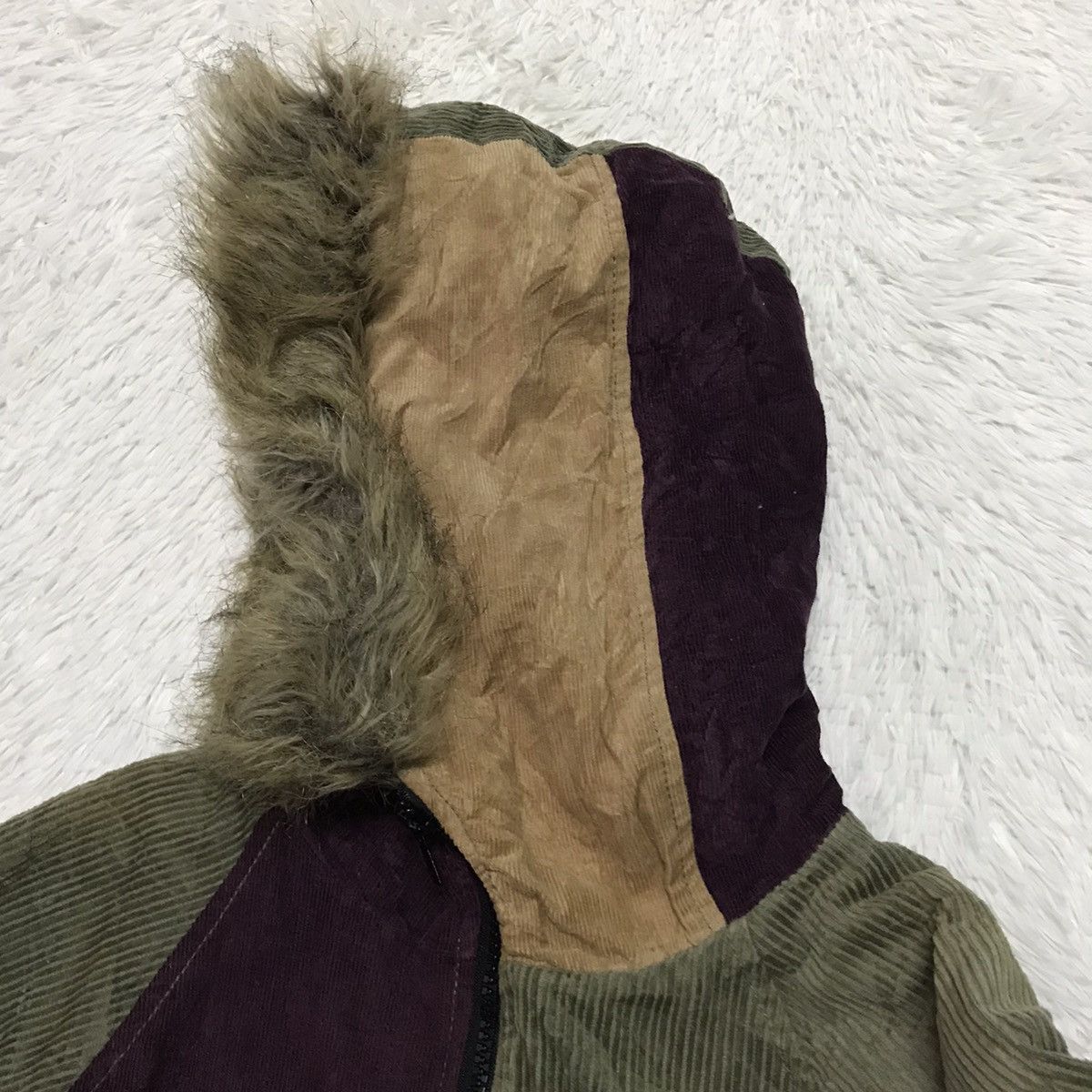 Fright JK Patch Color Block Phatee Jacket Fur Like Hoodie