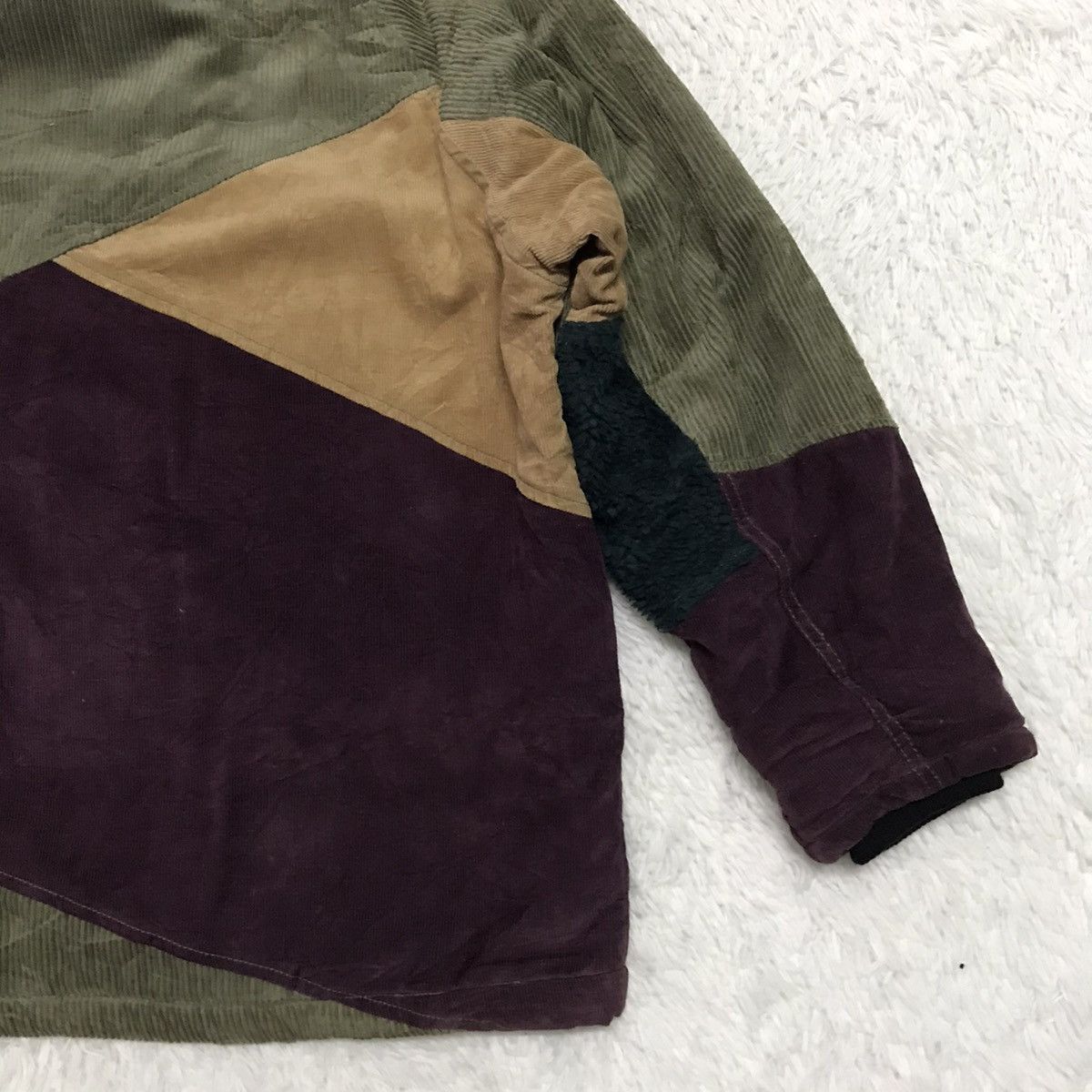 Fright JK Patch Color Block Phatee Jacket Fur Like Hoodie