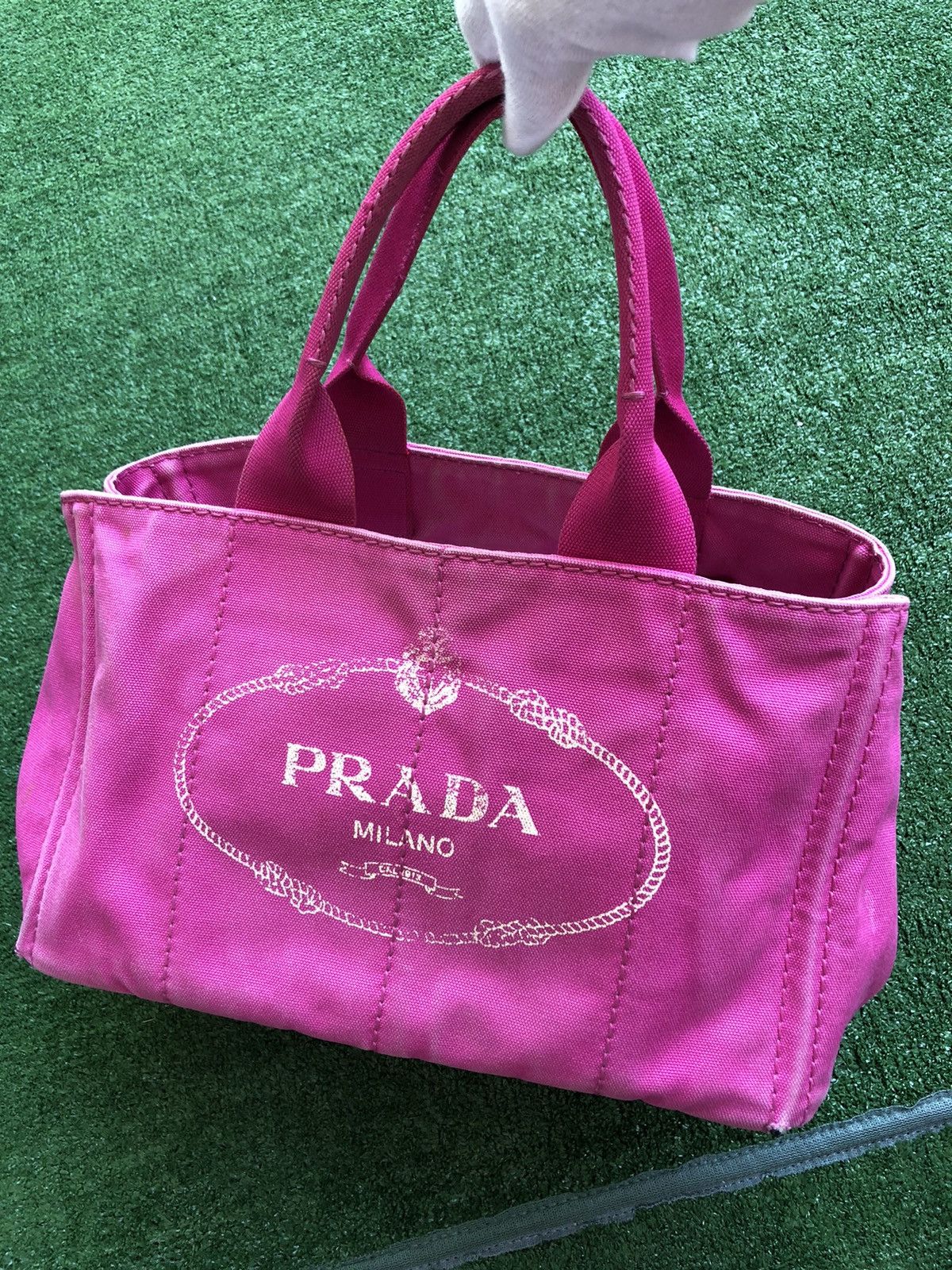 Prada Canapa Tote Bag in Pink, Men's