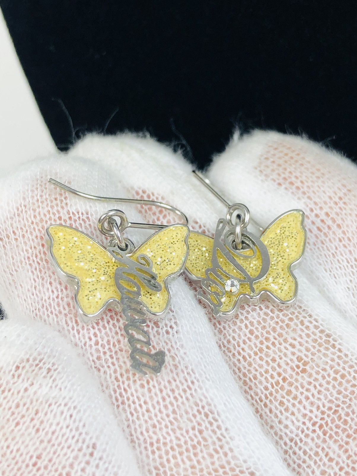 image of Dior Hawaii Butterfly Earrings in Silver, Men's