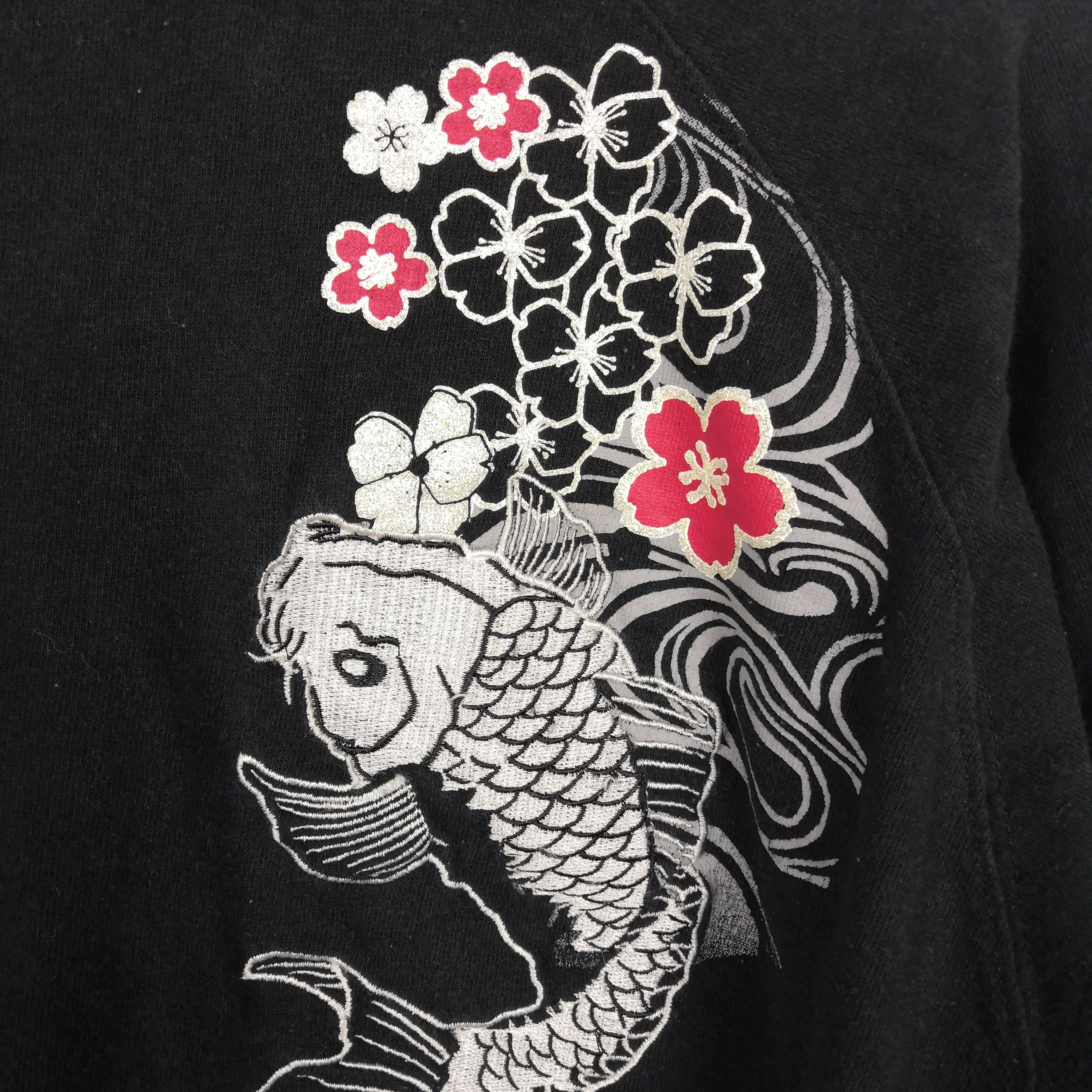 Japanese Brand Sukajan T-Shirt Fish Embroidery Japanese 56789 Size US L / EU 52-54 / 3 - 8 Thumbnail