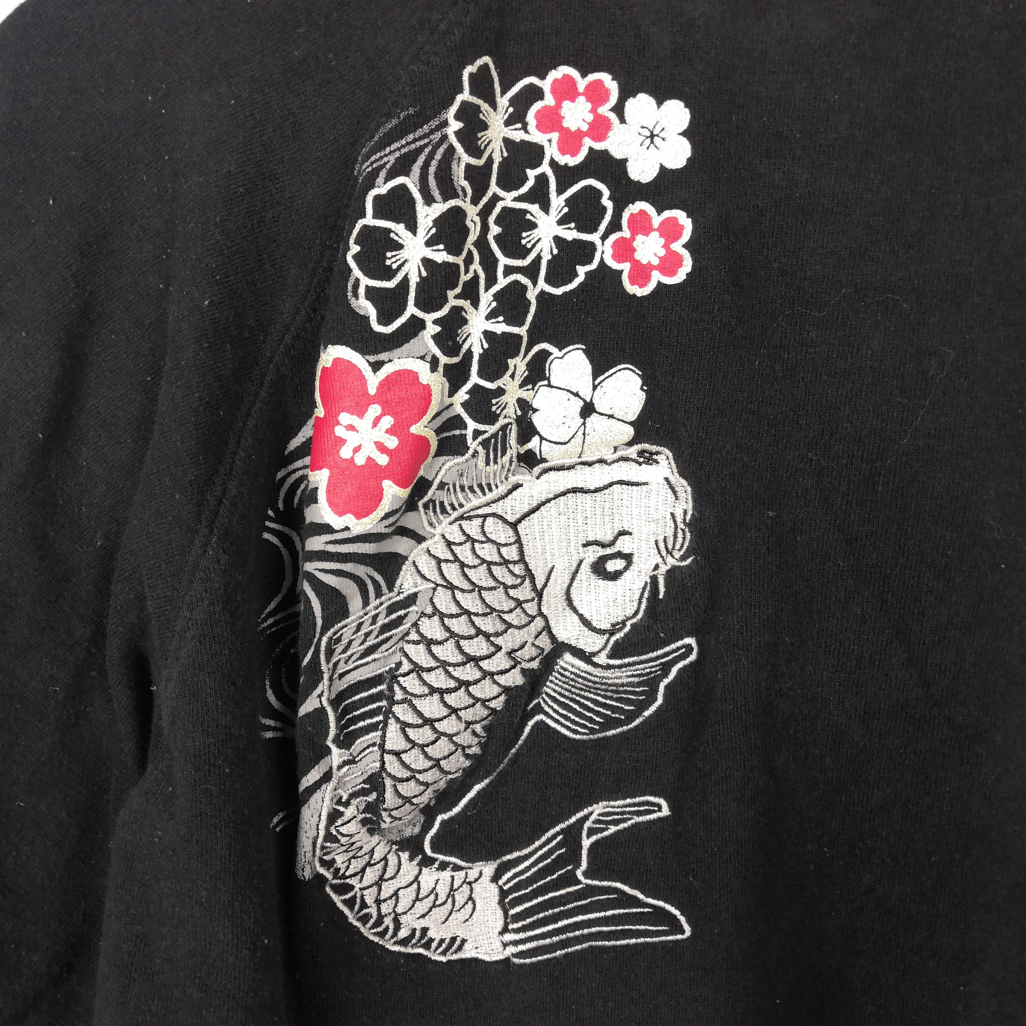 Japanese Brand Sukajan T-Shirt Fish Embroidery Japanese 56789 Size US L / EU 52-54 / 3 - 7 Thumbnail