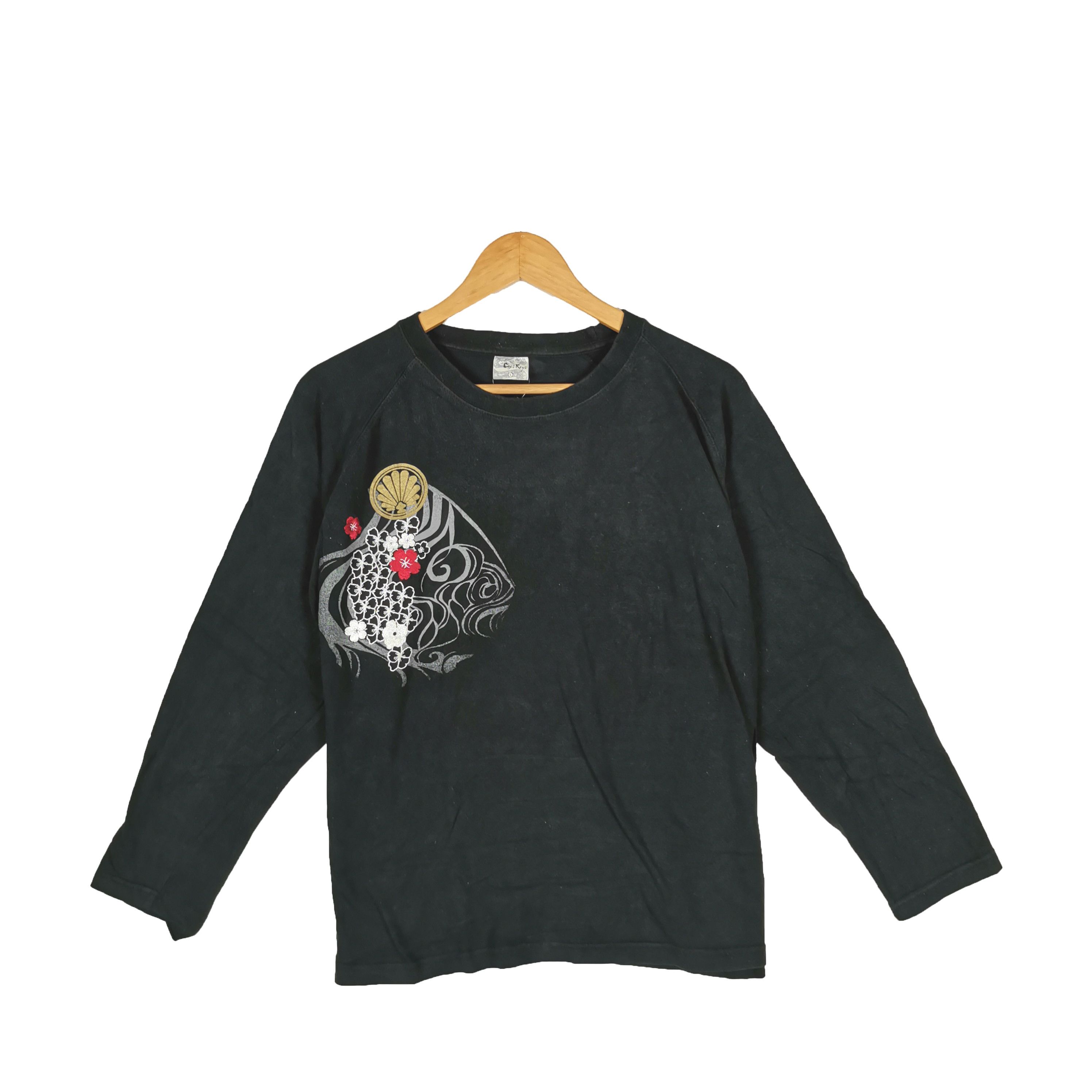 Japanese Brand Sukajan T-Shirt Fish Embroidery Japanese 56789 Size US L / EU 52-54 / 3 - 2 Thumbnail