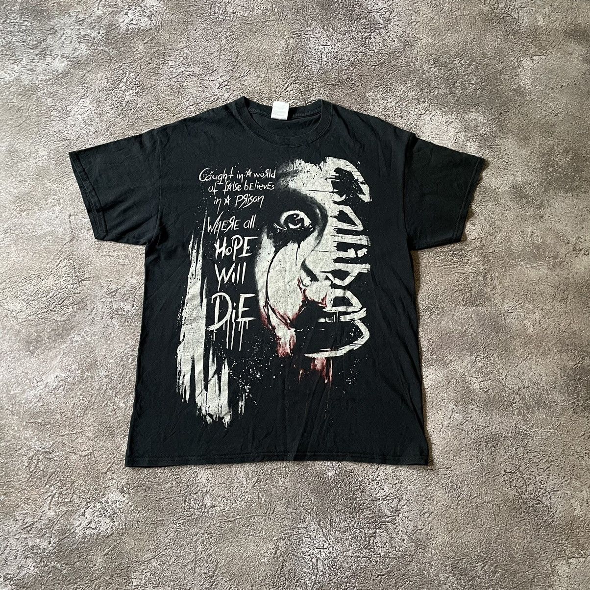 Vintage Vintage Y2K Goth Horror Graphic Tee Thrashed Black Relaxed L Size US L / EU 52-54 / 3 - 2 Thumbnail