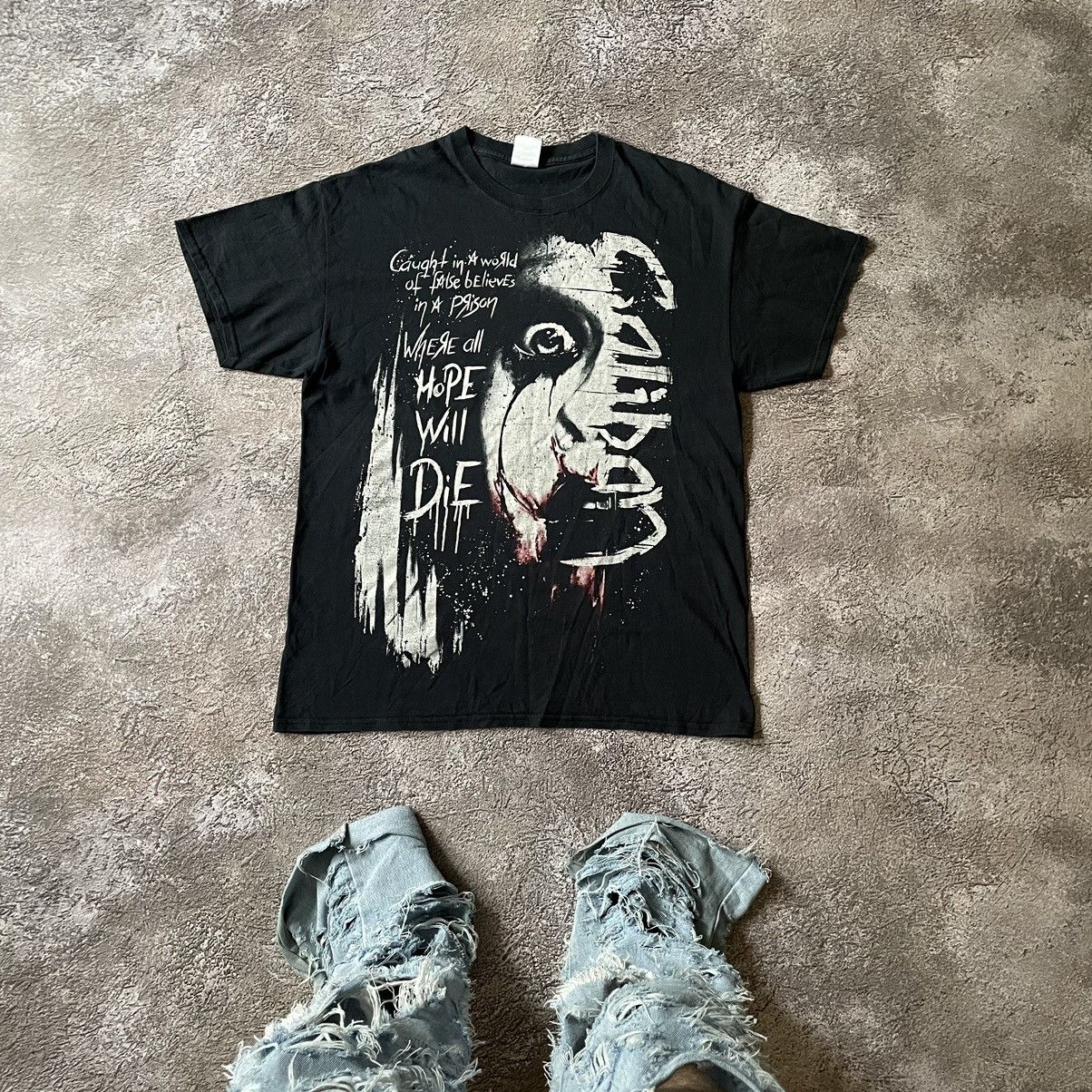 Vintage Vintage Y2K Goth Horror Graphic Tee Thrashed Black Relaxed L Size US L / EU 52-54 / 3 - 1 Thumbnail