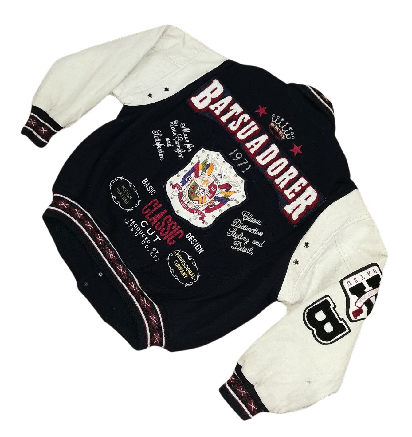 Japanese Brand Batsu Leather Wool Varsity Jacket Size US M / EU 48-50 / 2 - 7 Thumbnail