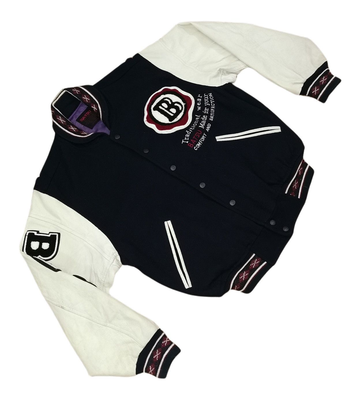 Japanese Brand Batsu Leather Wool Varsity Jacket Size US M / EU 48-50 / 2 - 4 Thumbnail