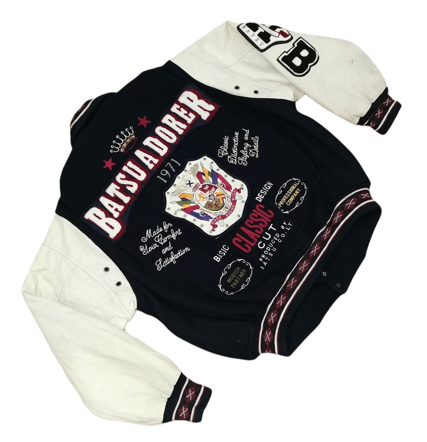 Japanese Brand Batsu Leather Wool Varsity Jacket Size US M / EU 48-50 / 2 - 6 Thumbnail