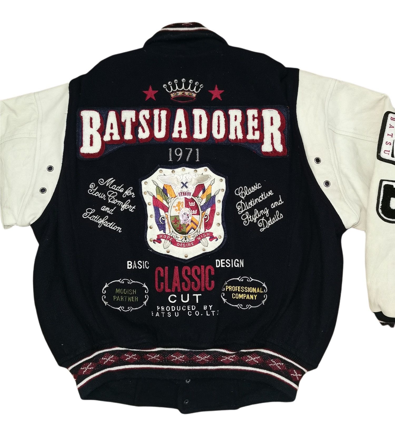 Japanese Brand Batsu Leather Wool Varsity Jacket Size US M / EU 48-50 / 2 - 3 Thumbnail