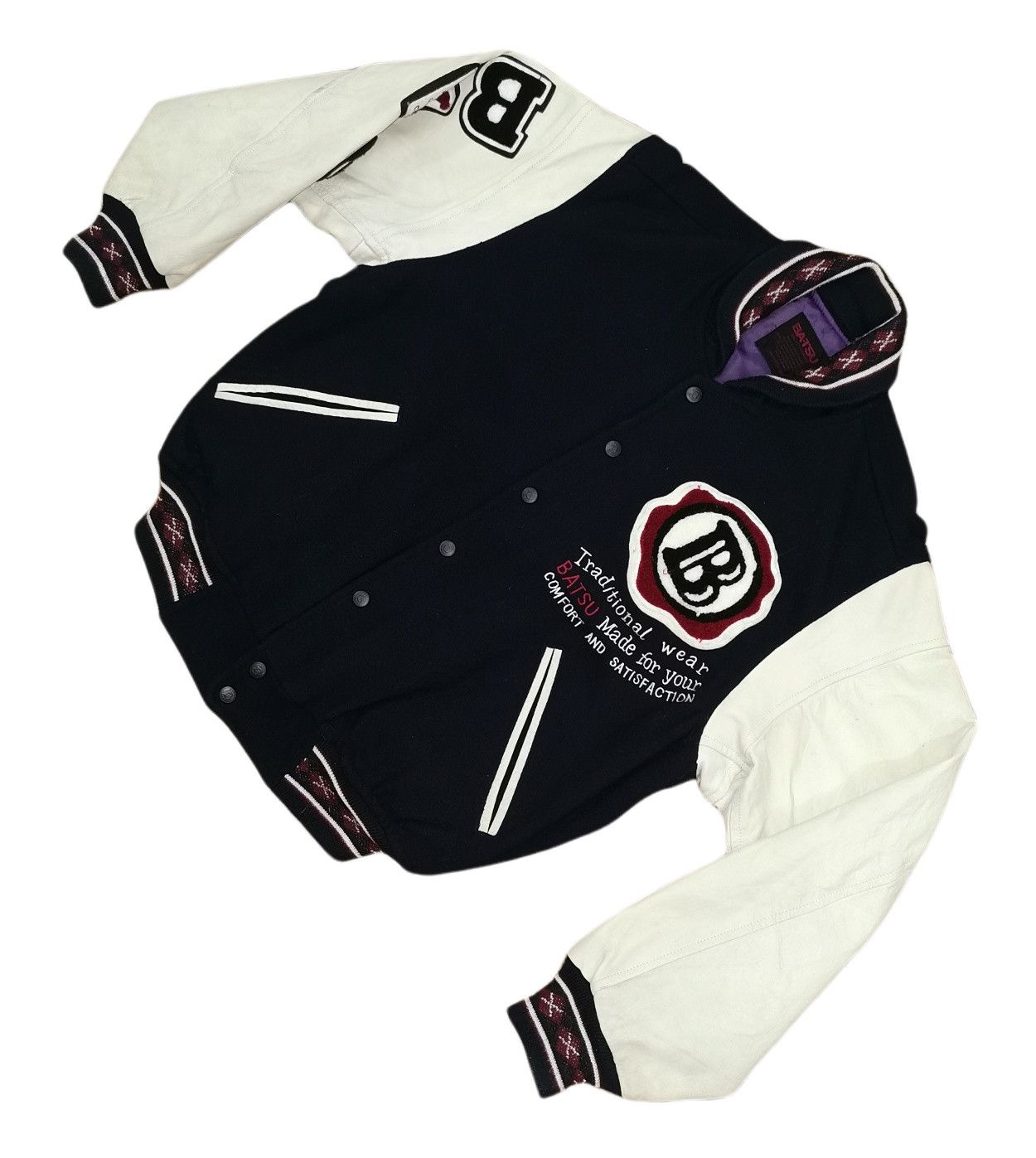 Japanese Brand Batsu Leather Wool Varsity Jacket Size US M / EU 48-50 / 2 - 5 Thumbnail