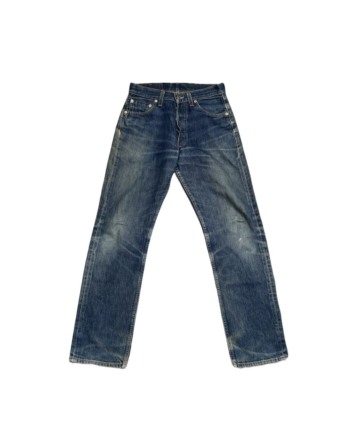 image of Distressed Denim x Levis Levi’S 501 E 1998 Usa Aging Wash & Distressed in Blue, Men's (Size 28)
