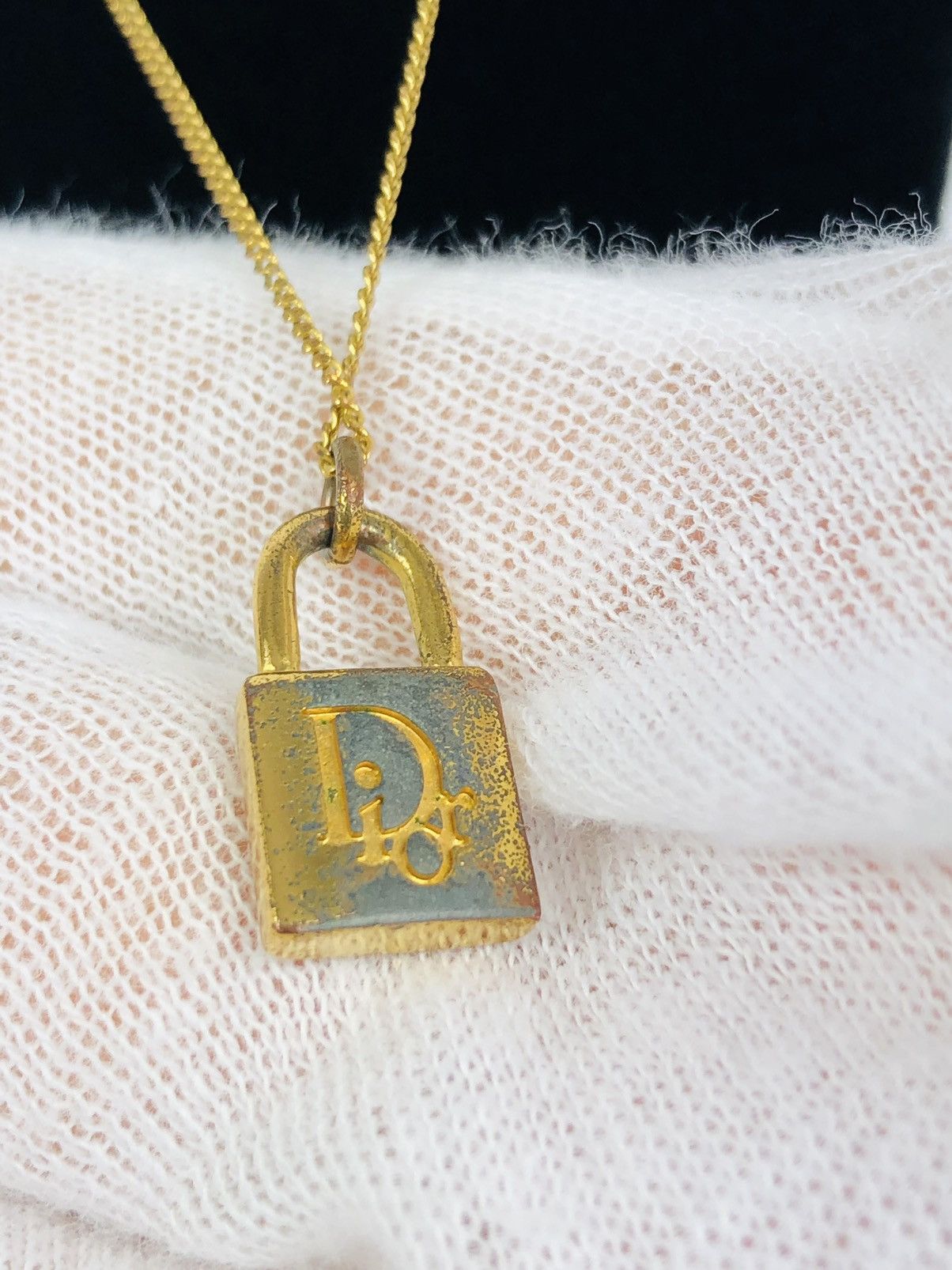 Dior lock necklace