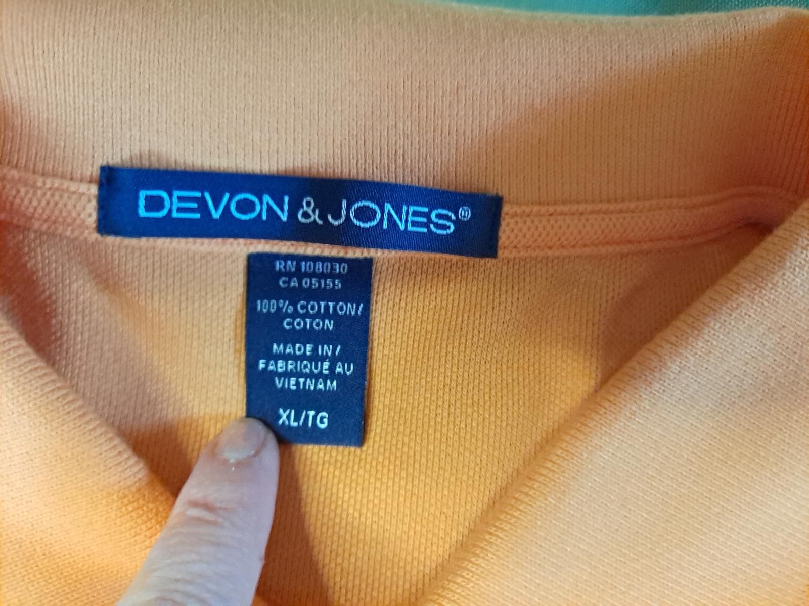 Designer Devon & Jones Orange Polo with Embroidered Logos Size US XL / EU 56 / 4 - 2 Preview