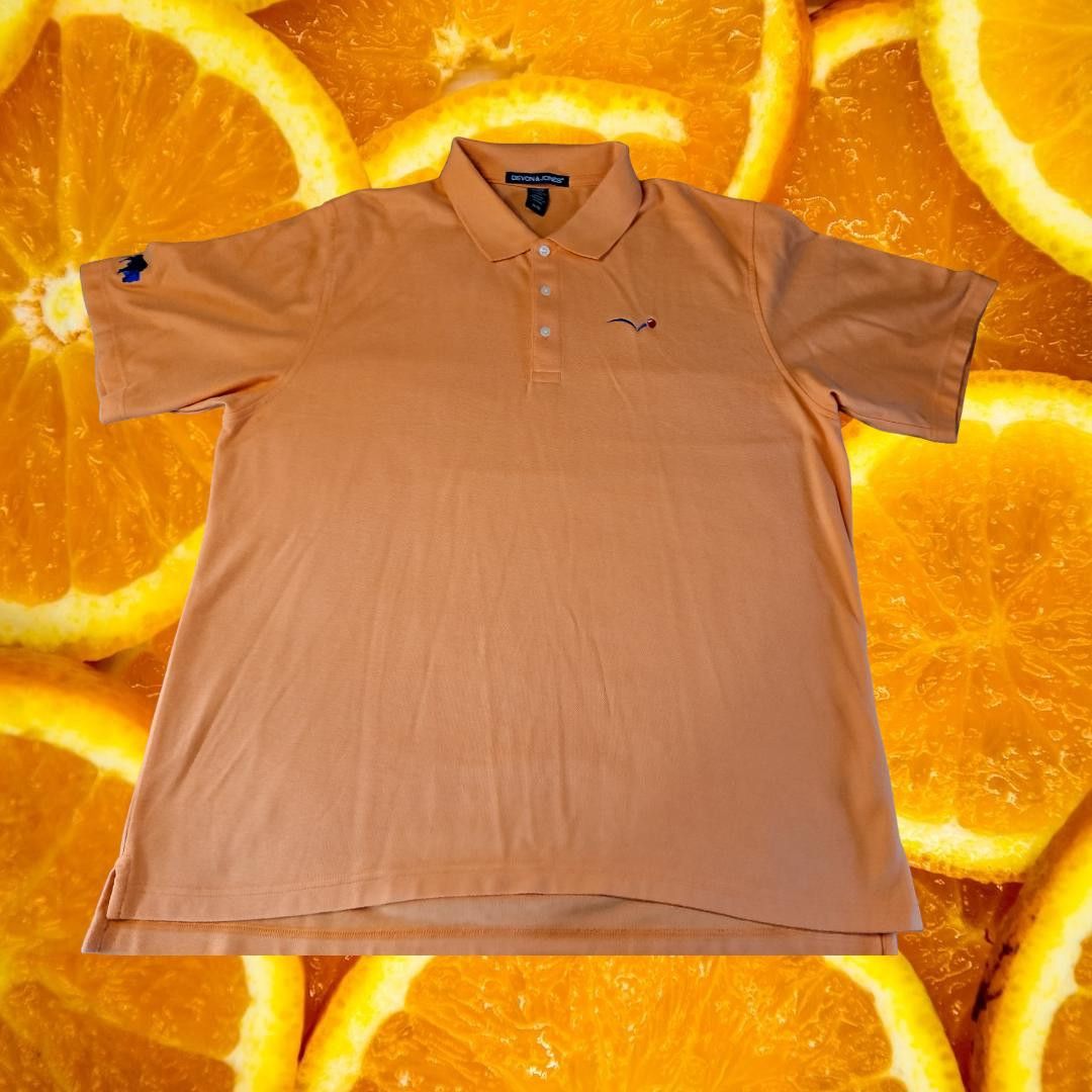 Designer Devon & Jones Orange Polo with Embroidered Logos Size US XL / EU 56 / 4 - 1 Preview