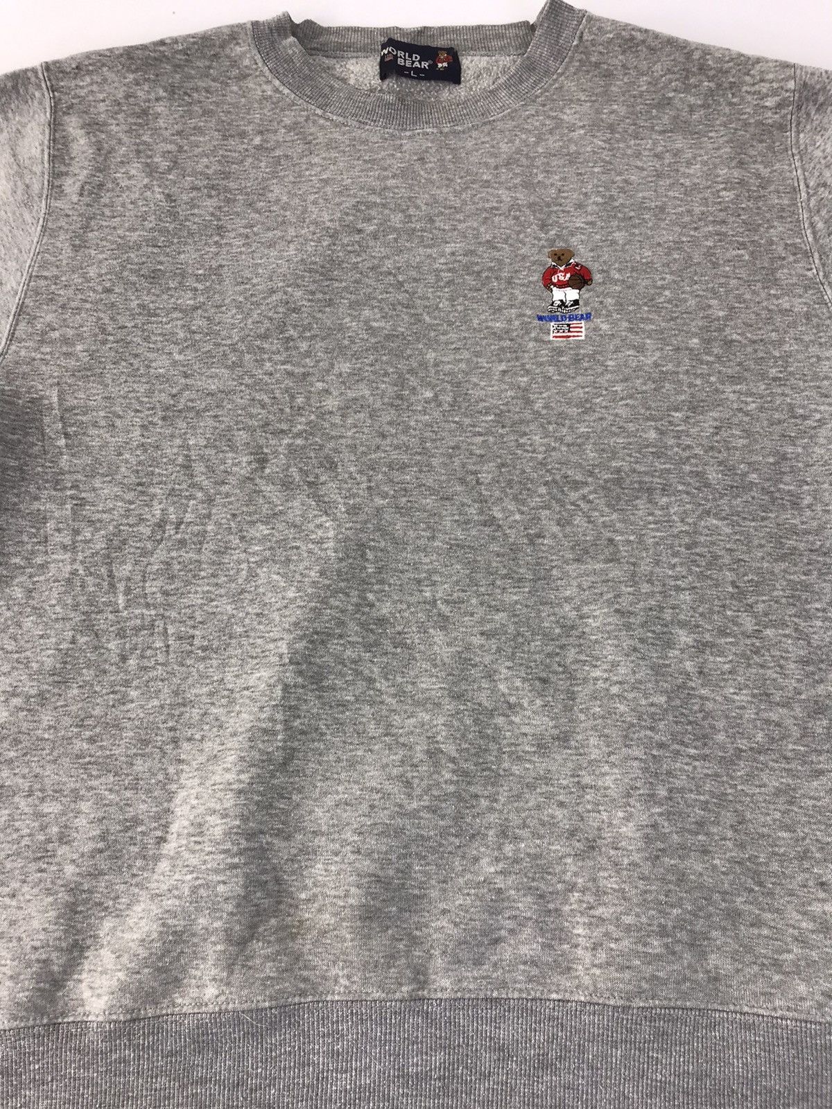 Polo Ralph Lauren 90s World Bear USA Polo Sweatshirt Embroidery Logo Crewneck Size US L / EU 52-54 / 3 - 4 Thumbnail