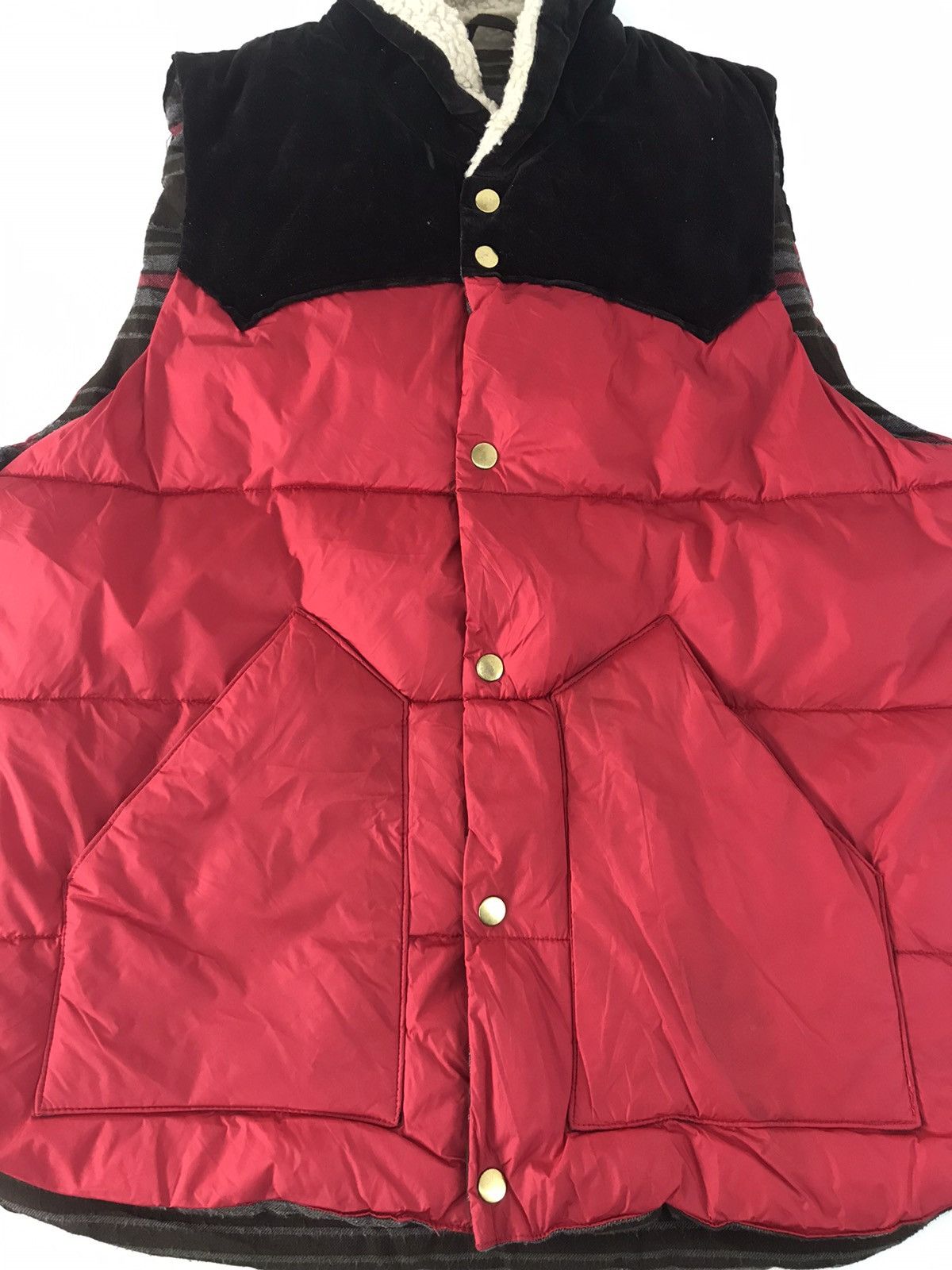 Grailed × Japanese Brand Vintage Puffer Vest Insulated Wool Quilted Striped Inner Size US XL / EU 56 / 4 - 3 Thumbnail