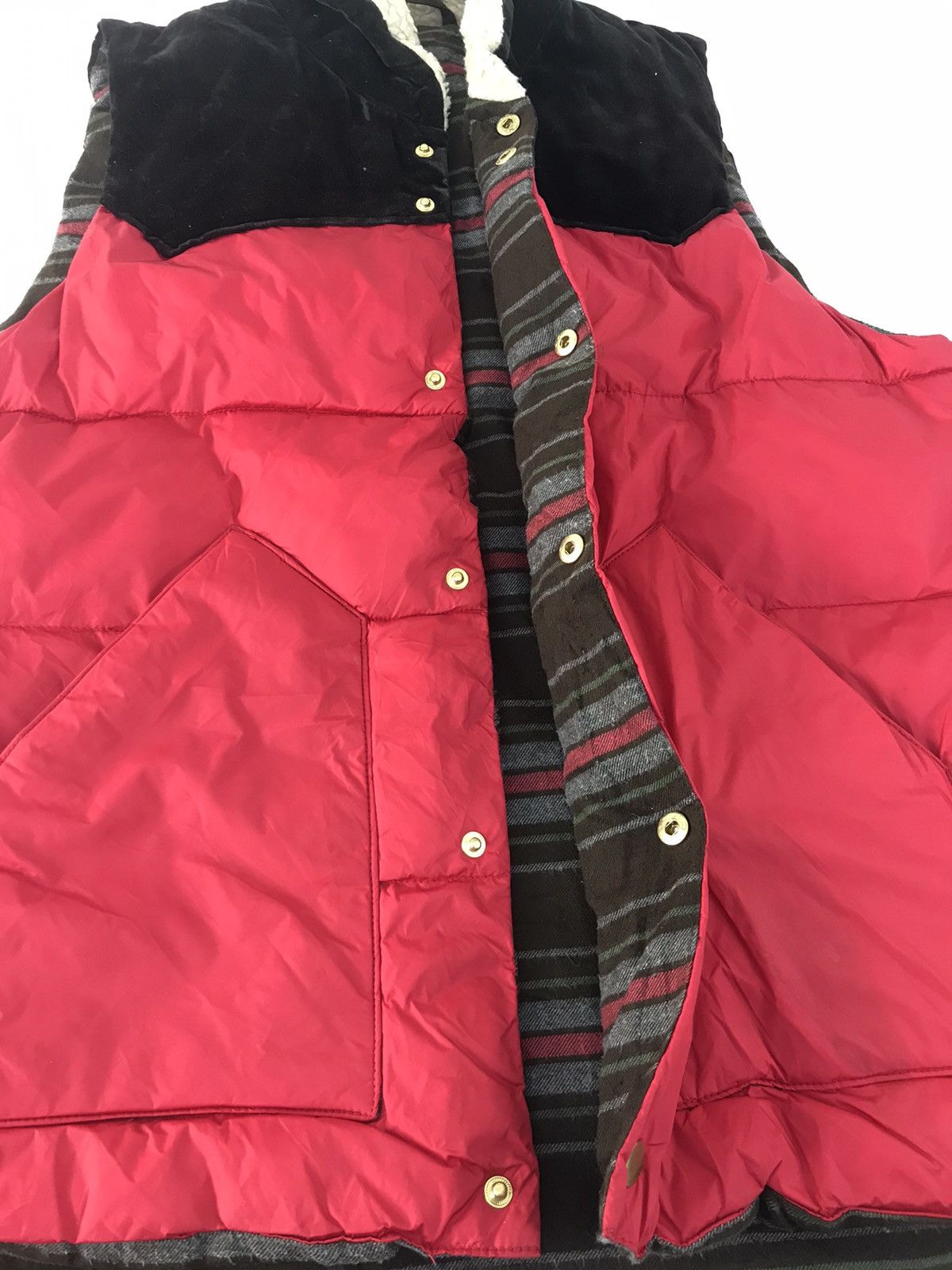 Grailed × Japanese Brand Vintage Puffer Vest Insulated Wool Quilted Striped Inner Size US XL / EU 56 / 4 - 4 Thumbnail
