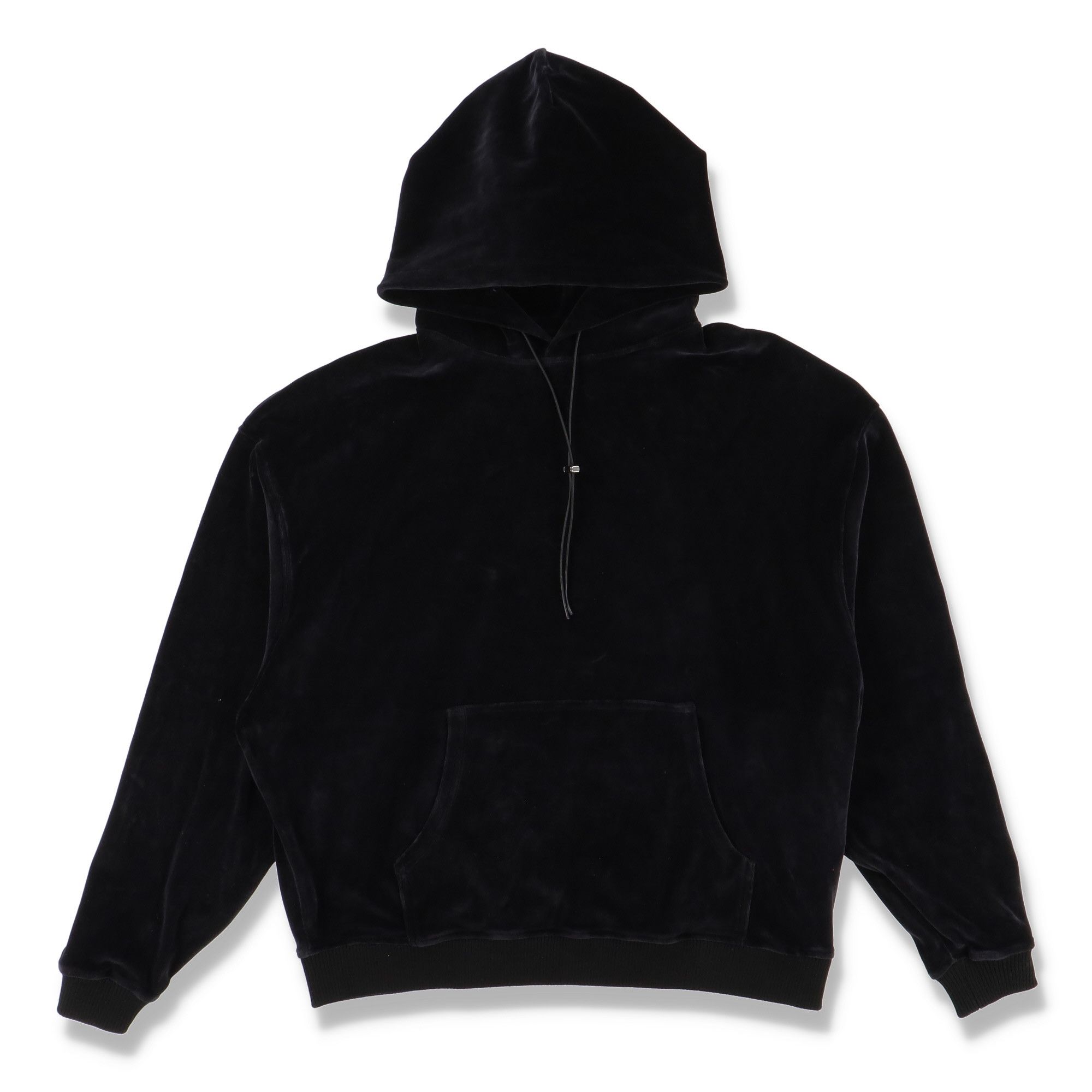 image of Represent Clo Black Velour Velvet Blank Oversized Hoodie, Men's (Size Large)