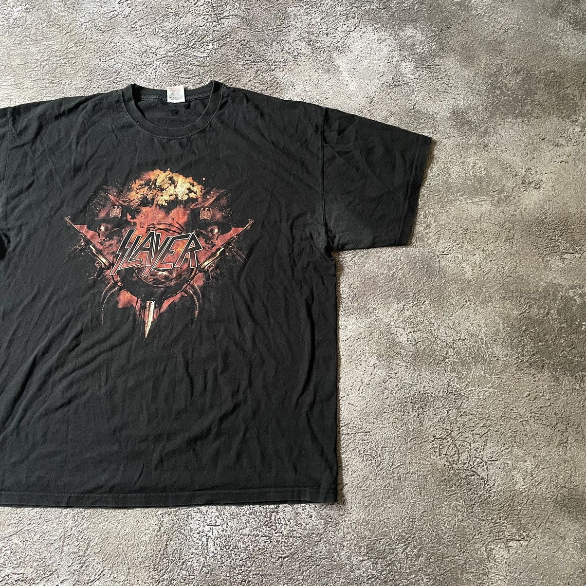 Vintage Vintage Y2K Slayer Graphic Tee Grunge Skull Print Baggy L Size US L / EU 52-54 / 3 - 2 Thumbnail