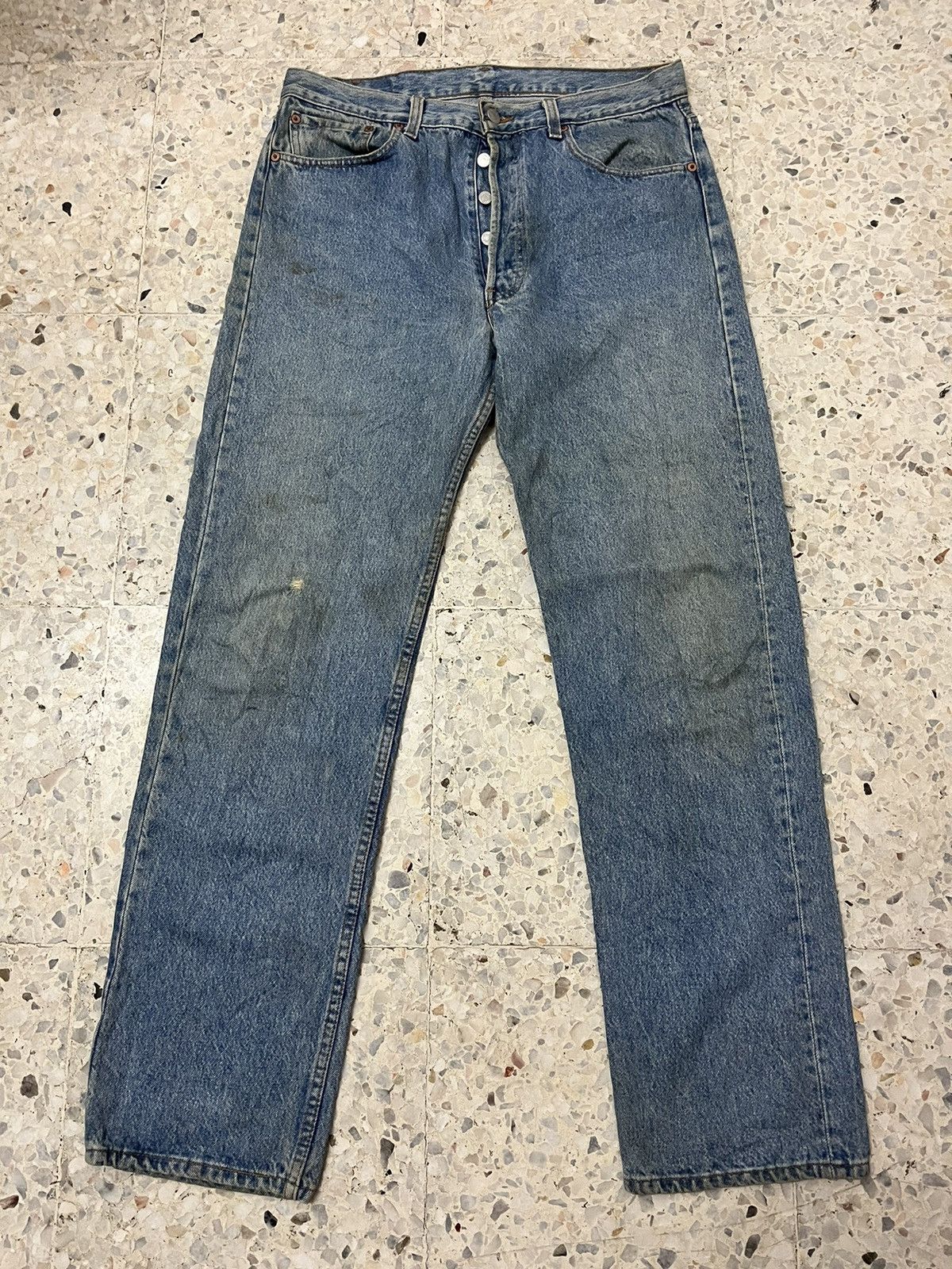 Levi's Vintage rare levi’s 90’s 501 light washed blue Size US 33 - 1 Thumbnail