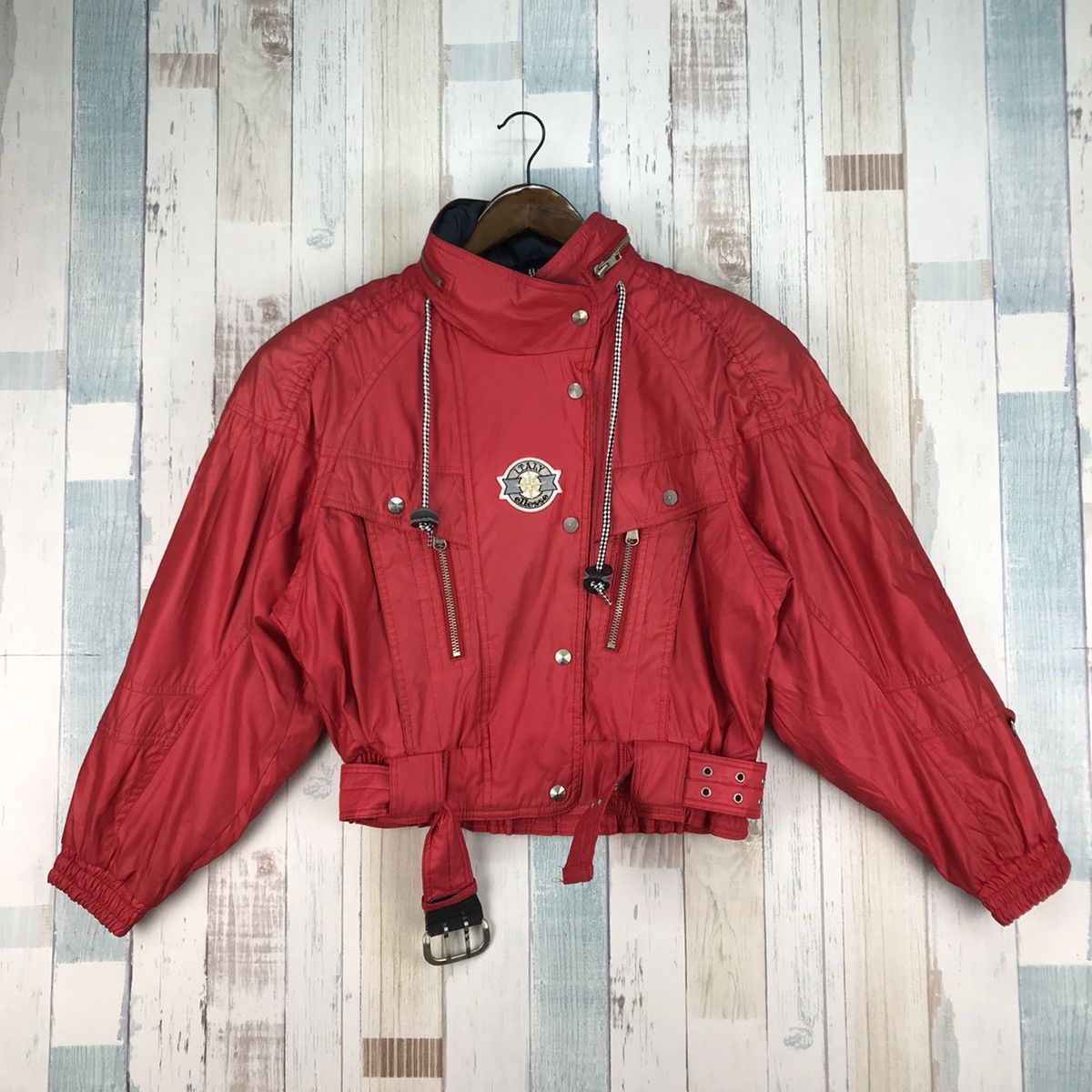 image of Vintage Ellesse Ski Jacket By Goldwin in Reds, Men's (Size Medium)