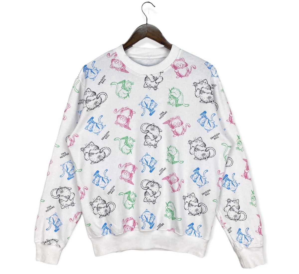 image of Anima Vintage Dragon Ball Fullprint Sweatshirt in White, Men's (Size Large)
