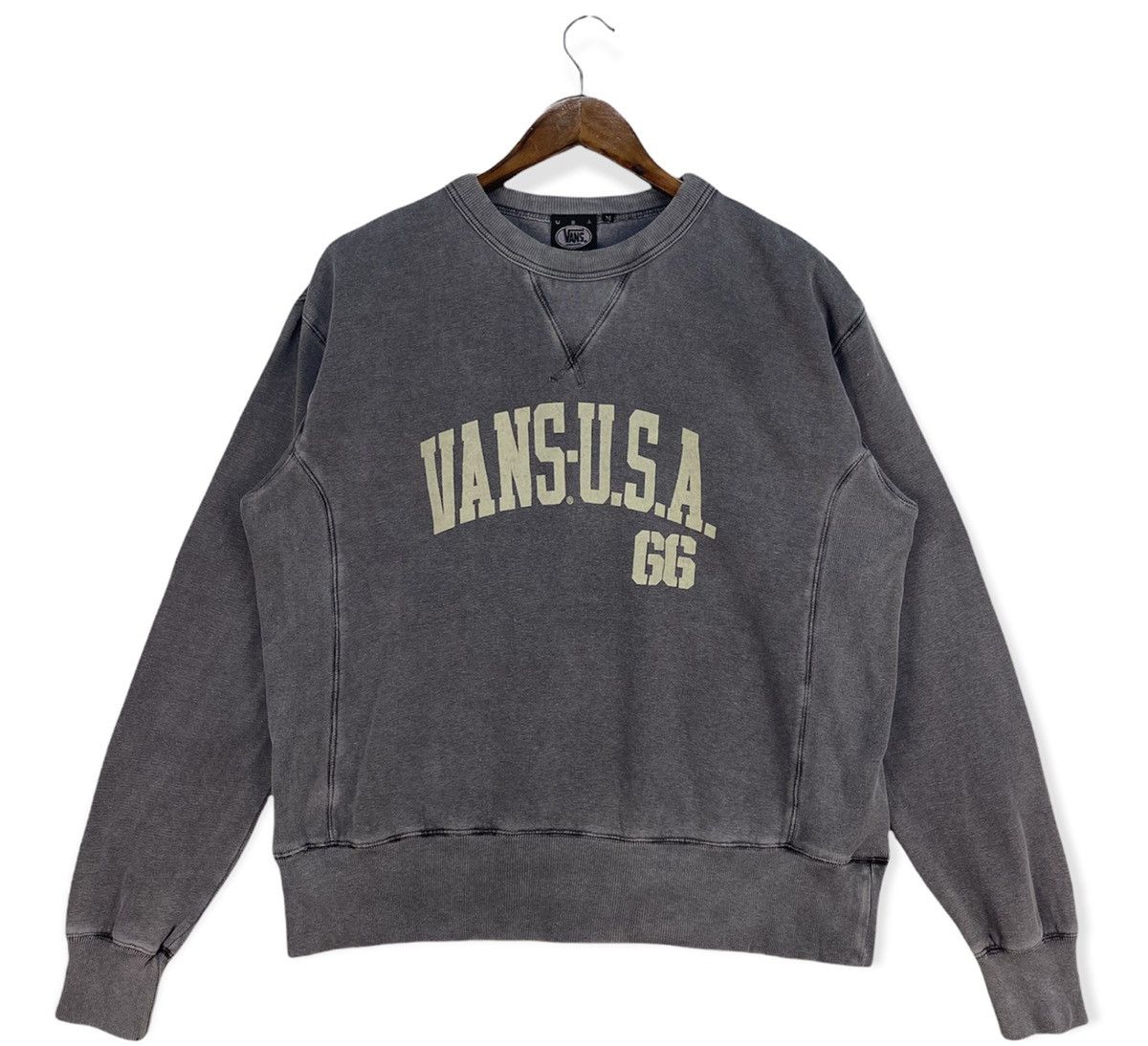 image of Skategang x Vans Vintage Vans U.s.a 66 Sweatshirt in Grey, Men's (Size Medium)