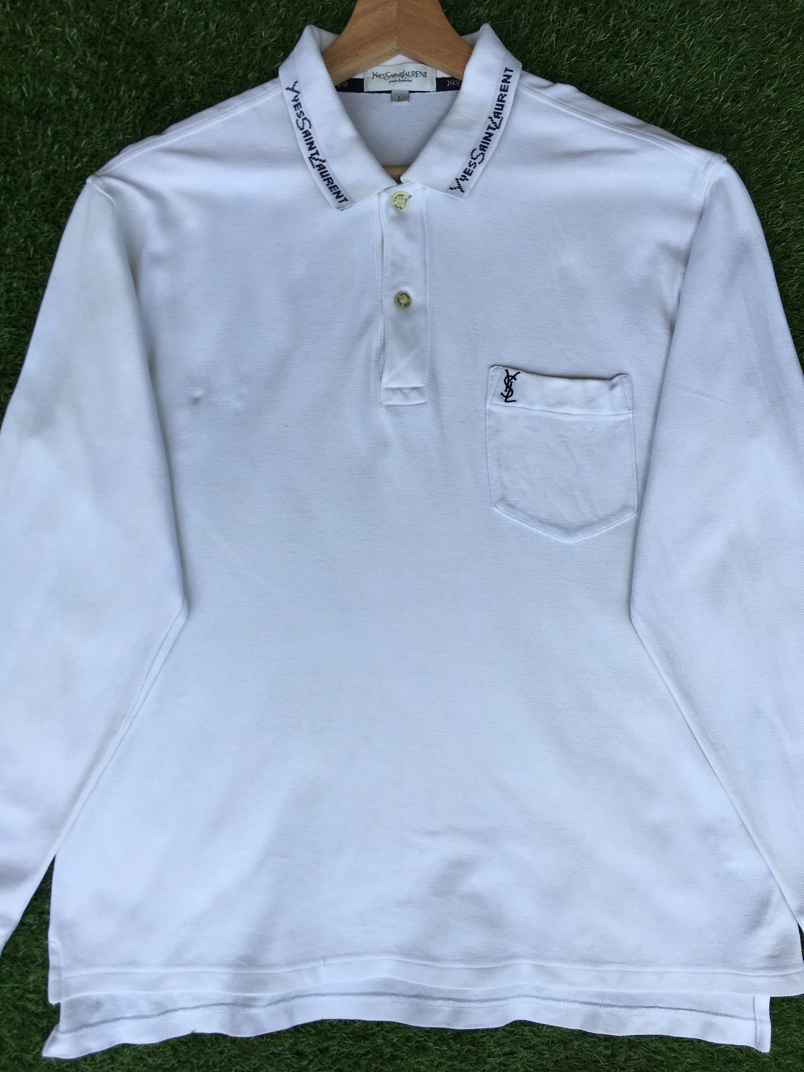 Yves Saint Laurent Vintage Yves Saint Laurent Longsleeve Polo Shirt Size US L / EU 52-54 / 3 - 4 Thumbnail
