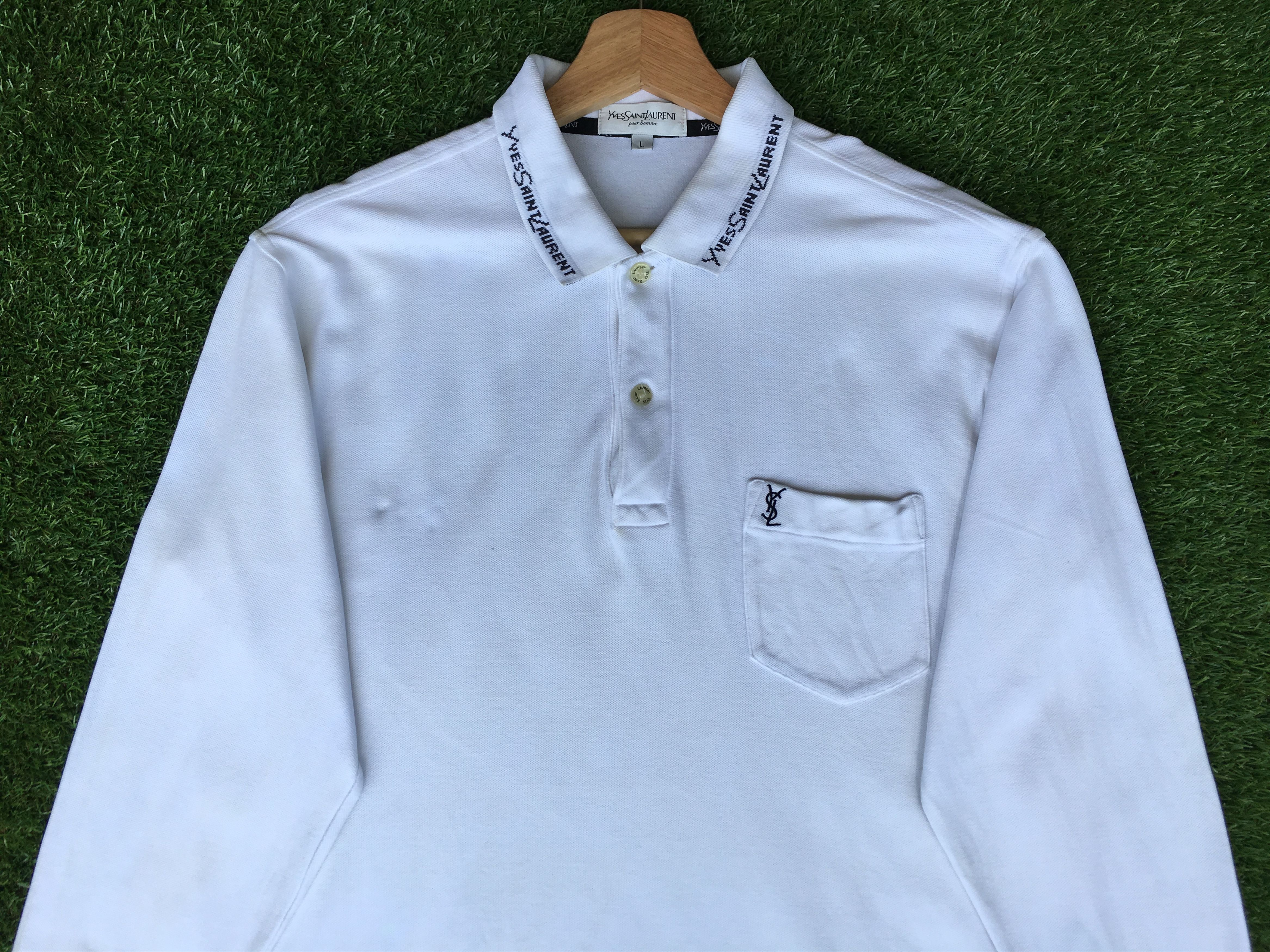 Yves Saint Laurent Vintage Yves Saint Laurent Longsleeve Polo Shirt Size US L / EU 52-54 / 3 - 5 Thumbnail