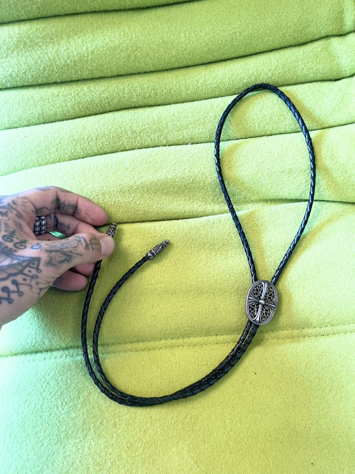 Chrome Hearts Chrome Hearts Leather Silver COWBOY WESTERN NECKLACE TIE 4G Size ONE SIZE - 1 Thumbnail