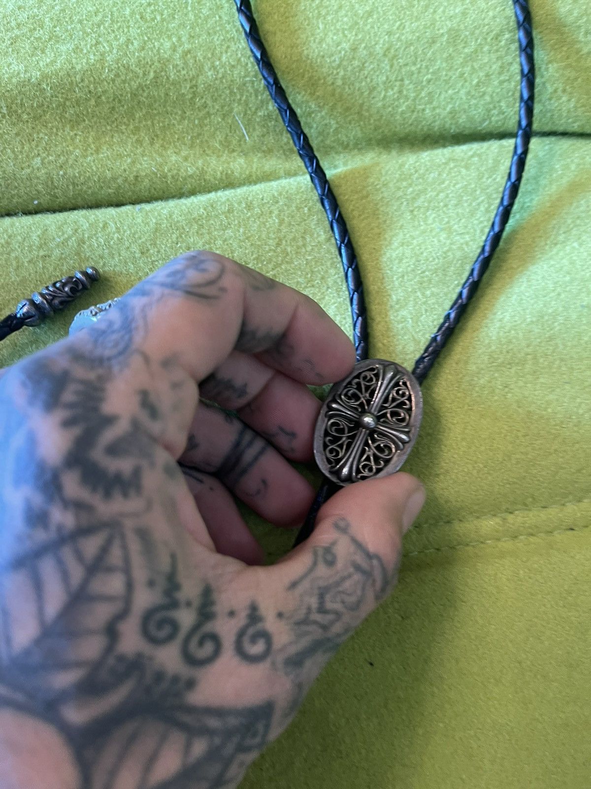 Chrome Hearts Chrome Hearts Leather Silver COWBOY WESTERN NECKLACE TIE 4G Size ONE SIZE - 8 Thumbnail